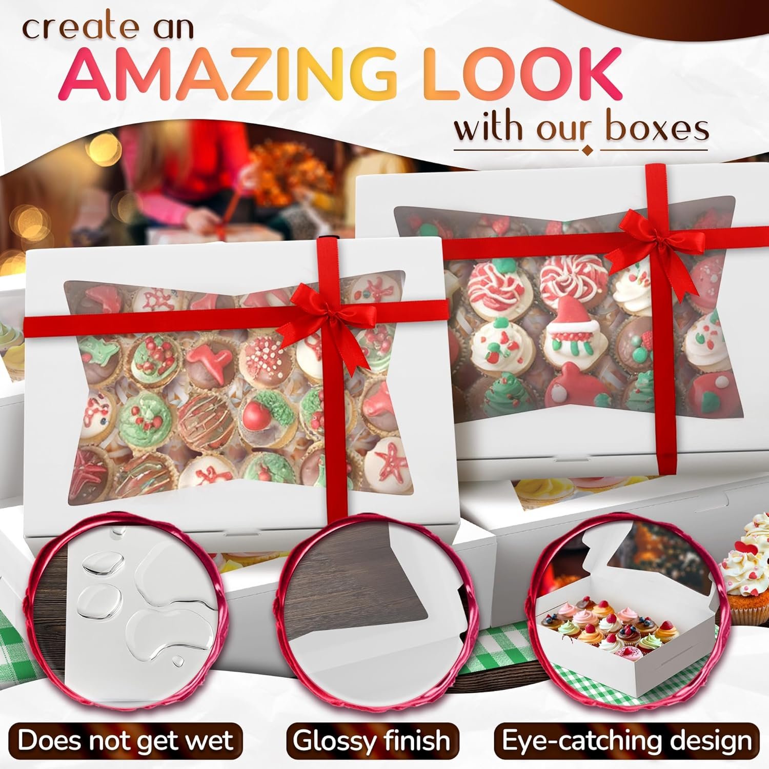 Großhandel 10 Stück Halbschalen-Kuchenboxen 19x14x4