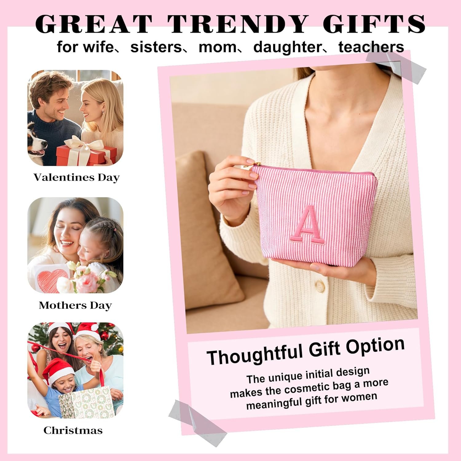 Großhandel 2-teiliges Set Schminktaschen für Mädchen, individuelles Logo Makeup Organizer Pouch für Reisen, Geburtstagsgeschenke für 6-12-jährige Mädchen, OEM Reiseaccessoires für Frauen, pink C