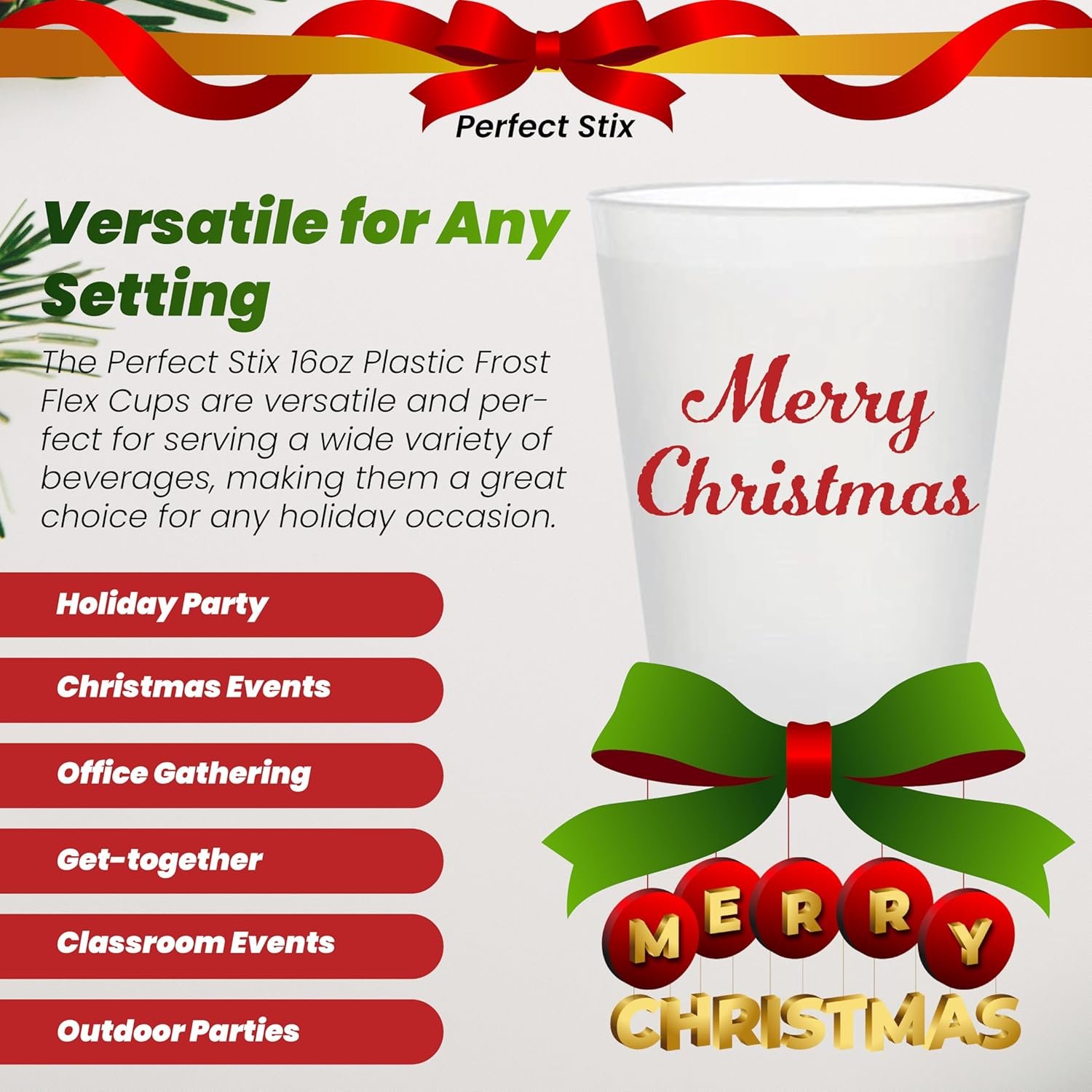Großhandel Frost Flex Cups 16oz mit Merry Christmas Print (Packung mit 10 Stück), Individuelles Logo für OEM-Bestellungen verfügbar. Großhandel Frost Flex Cups 16oz mit Merry Christmas Print (Packung mit 10 Stück), Individuelles Logo für OEM-Bestellungen verfügbar.