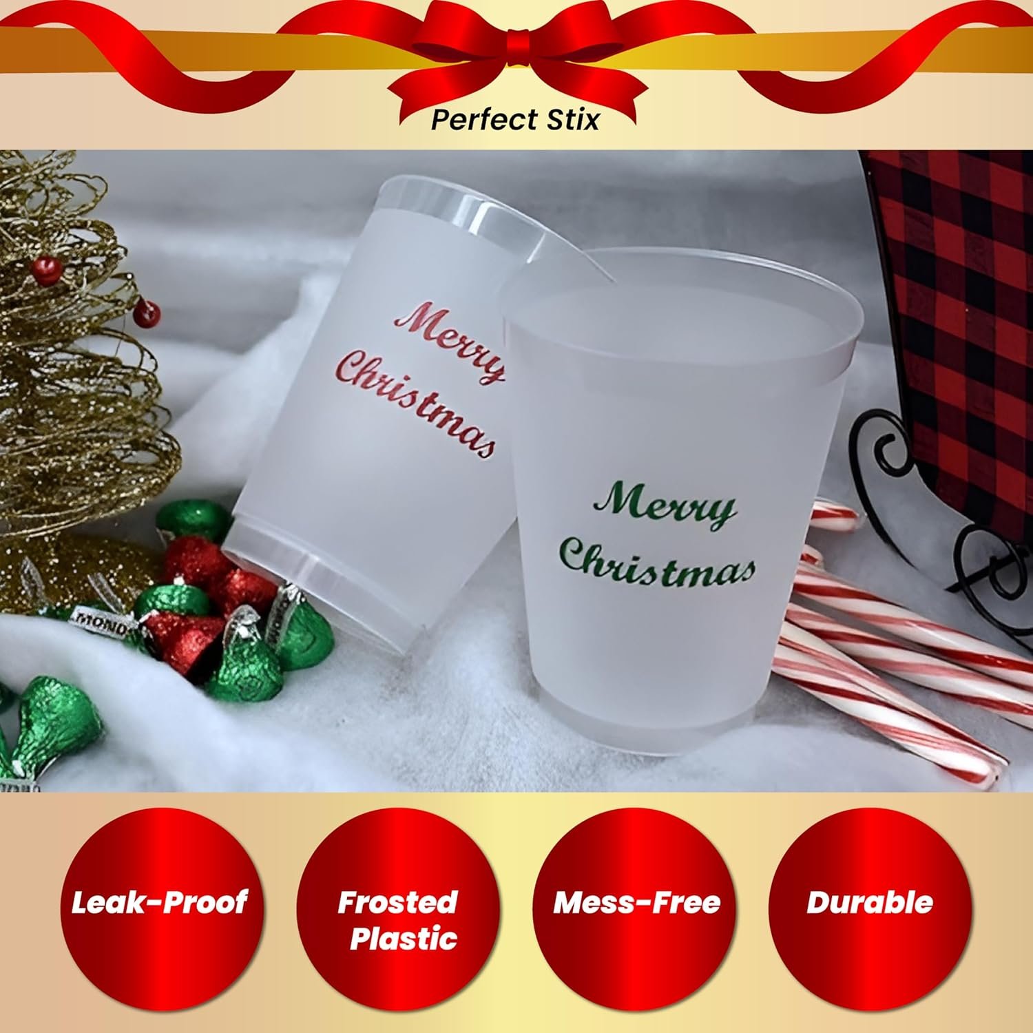 Großhandel Frost Flex Cups 16oz mit Merry Christmas Print (Packung mit 10 Stück), Individuelles Logo für OEM-Bestellungen verfügbar. Großhandel Frost Flex Cups 16oz mit Merry Christmas Print (Packung mit 10 Stück), Individuelles Logo für OEM-Bestellungen verfügbar.