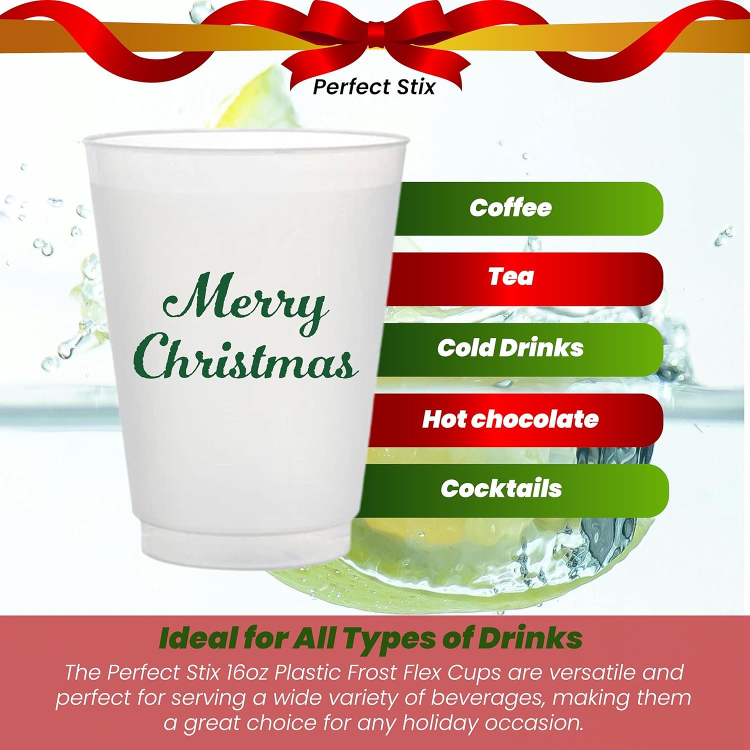 Großhandel Frost Flex Cups 16oz mit Merry Christmas Print (Packung mit 10 Stück), Individuelles Logo für OEM-Bestellungen verfügbar. Großhandel Frost Flex Cups 16oz mit Merry Christmas Print (Packung mit 10 Stück), Individuelles Logo für OEM-Bestellungen verfügbar.