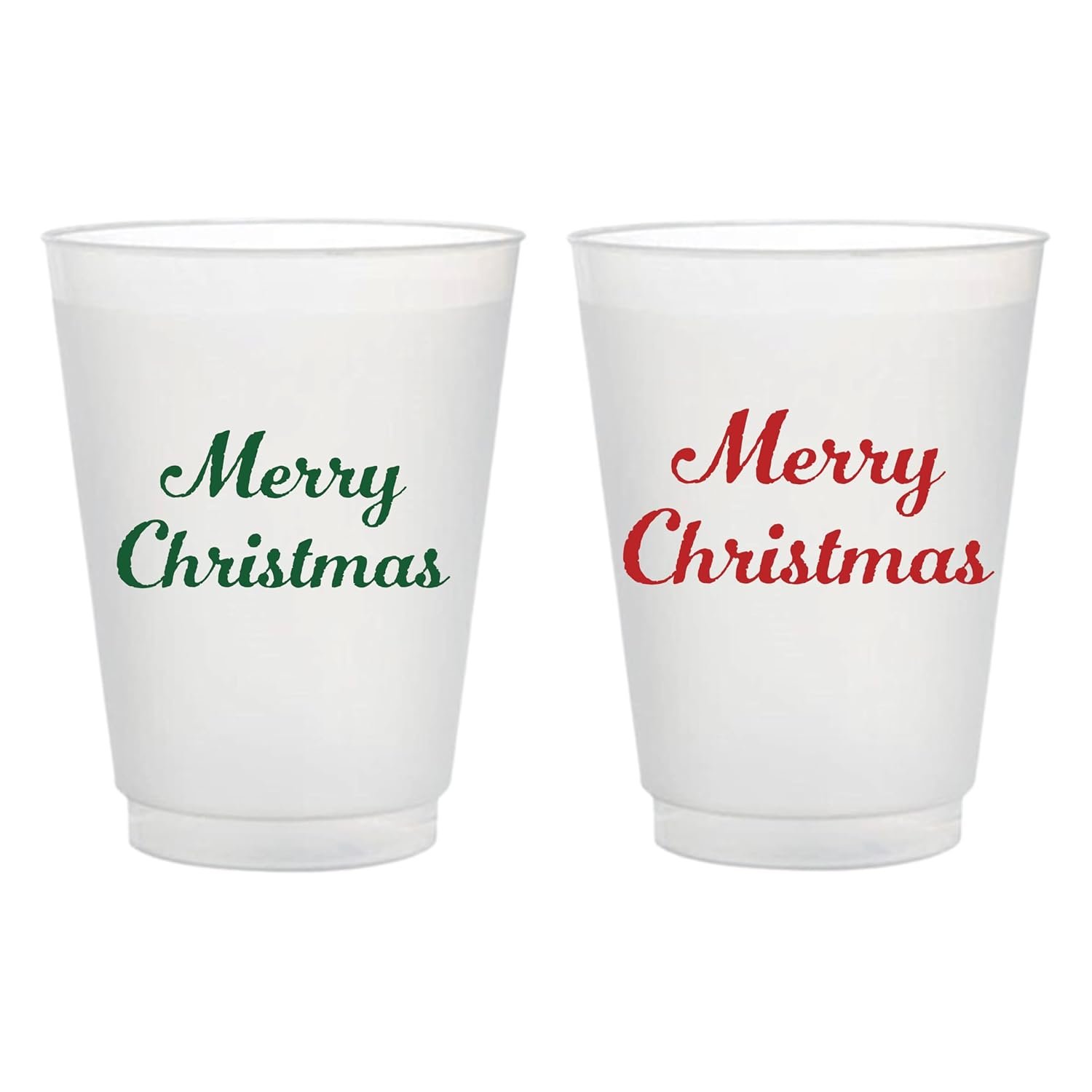 Großhandel Frost Flex Cups 16oz mit Merry Christmas Print (Packung mit 10 Stück), Individuelles Logo für OEM-Bestellungen verfügbar.