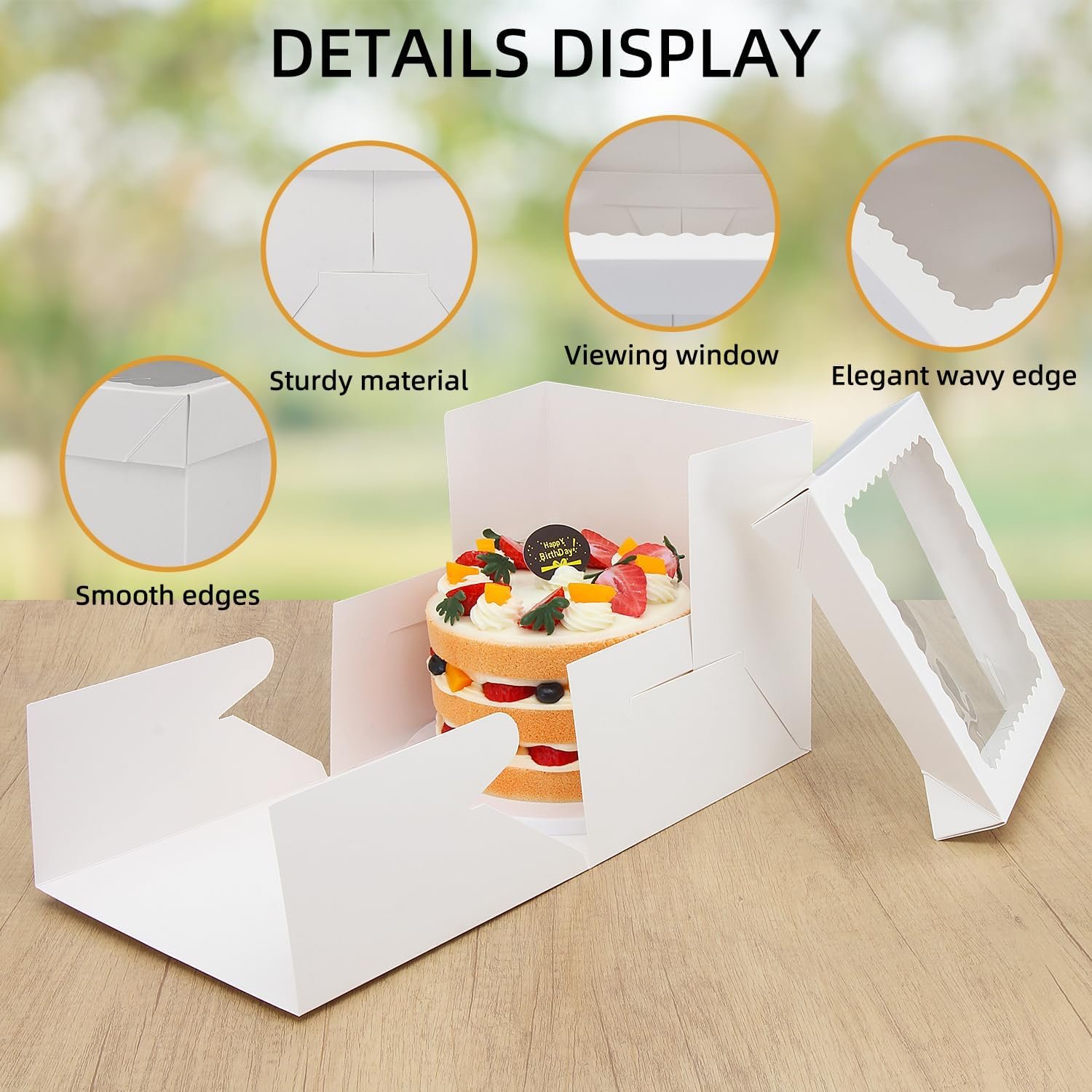 Großhandel 10er Pack Kuchenboxen, hohe Kuchenbox mit Fenster, 8x8x8 Zoll große Backboxen mit Aufkleber, Karton Kuchenbox für mehrlagige Kuchen, OEM Kuchen Dekorationsbedarf für Geschenkverpackungen Großhandel 10er Pack Kuchenboxen, hohe Kuchenbox mit Fenster, 8x8x8 Zoll große Backboxen mit Aufkleber, Karton Kuchenbox für mehrlagige Kuchen, OEM Kuchen Dekorationsbedarf für Geschenkverpackungen