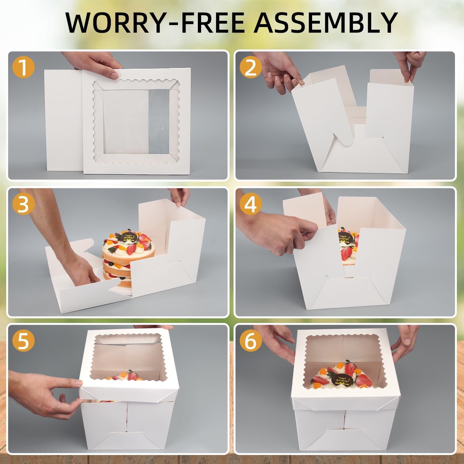 Großhandel 10er Pack Kuchenboxen, hohe Kuchenbox mit Fenster, 8x8x8 Zoll große Backboxen mit Aufkleber, Karton Kuchenbox für mehrlagige Kuchen, OEM Kuchen Dekorationsbedarf für Geschenkverpackungen Großhandel 10er Pack Kuchenboxen, hohe Kuchenbox mit Fenster, 8x8x8 Zoll große Backboxen mit Aufkleber, Karton Kuchenbox für mehrlagige Kuchen, OEM Kuchen Dekorationsbedarf für Geschenkverpackungen