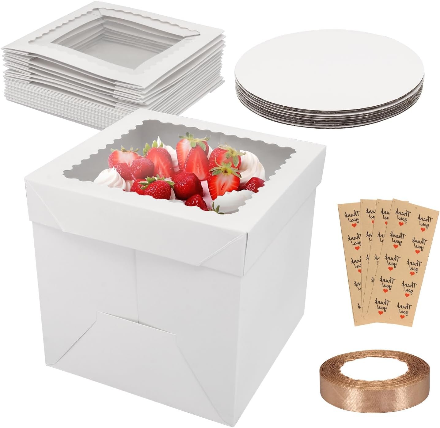 Großhandel 10er Pack Kuchenboxen, hohe Kuchenbox mit Fenster, 8x8x8 Zoll große Backboxen mit Aufkleber, Karton Kuchenbox für mehrlagige Kuchen, OEM Kuchen Dekorationsbedarf für Geschenkverpackungen Großhandel 10er Pack Kuchenboxen, hohe Kuchenbox mit Fenster, 8x8x8 Zoll große Backboxen mit Aufkleber, Karton Kuchenbox für mehrlagige Kuchen, OEM Kuchen Dekorationsbedarf für Geschenkverpackungen