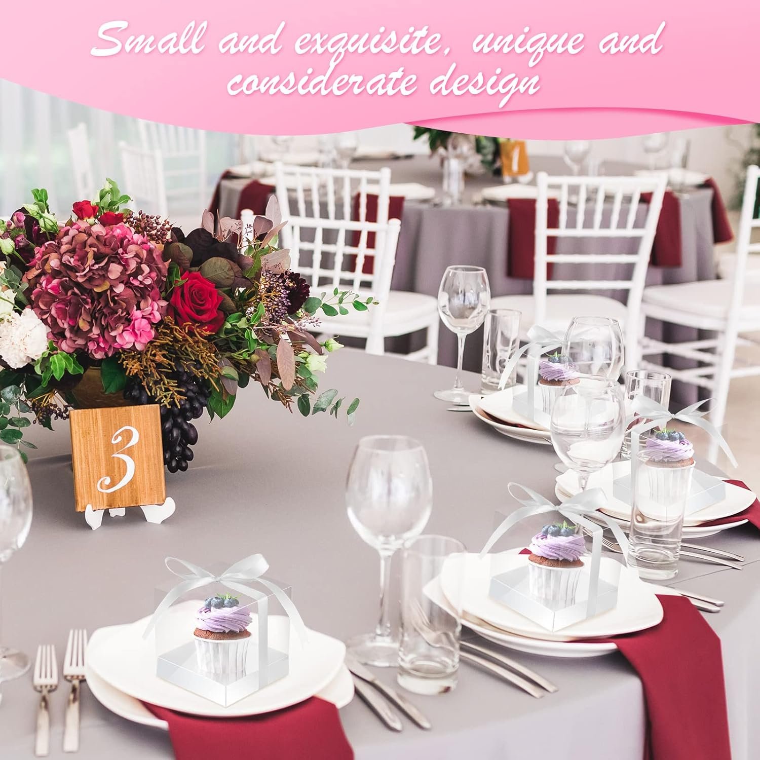 Großhandel klare Kunststoff-Cupcake-Boxen 3,5