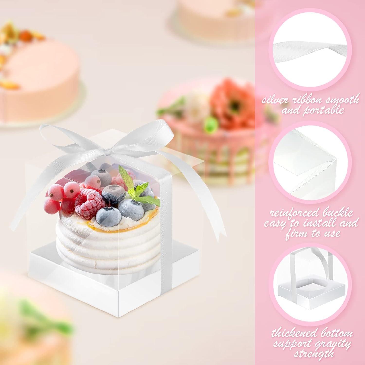 Großhandel klare Kunststoff-Cupcake-Boxen 3,5