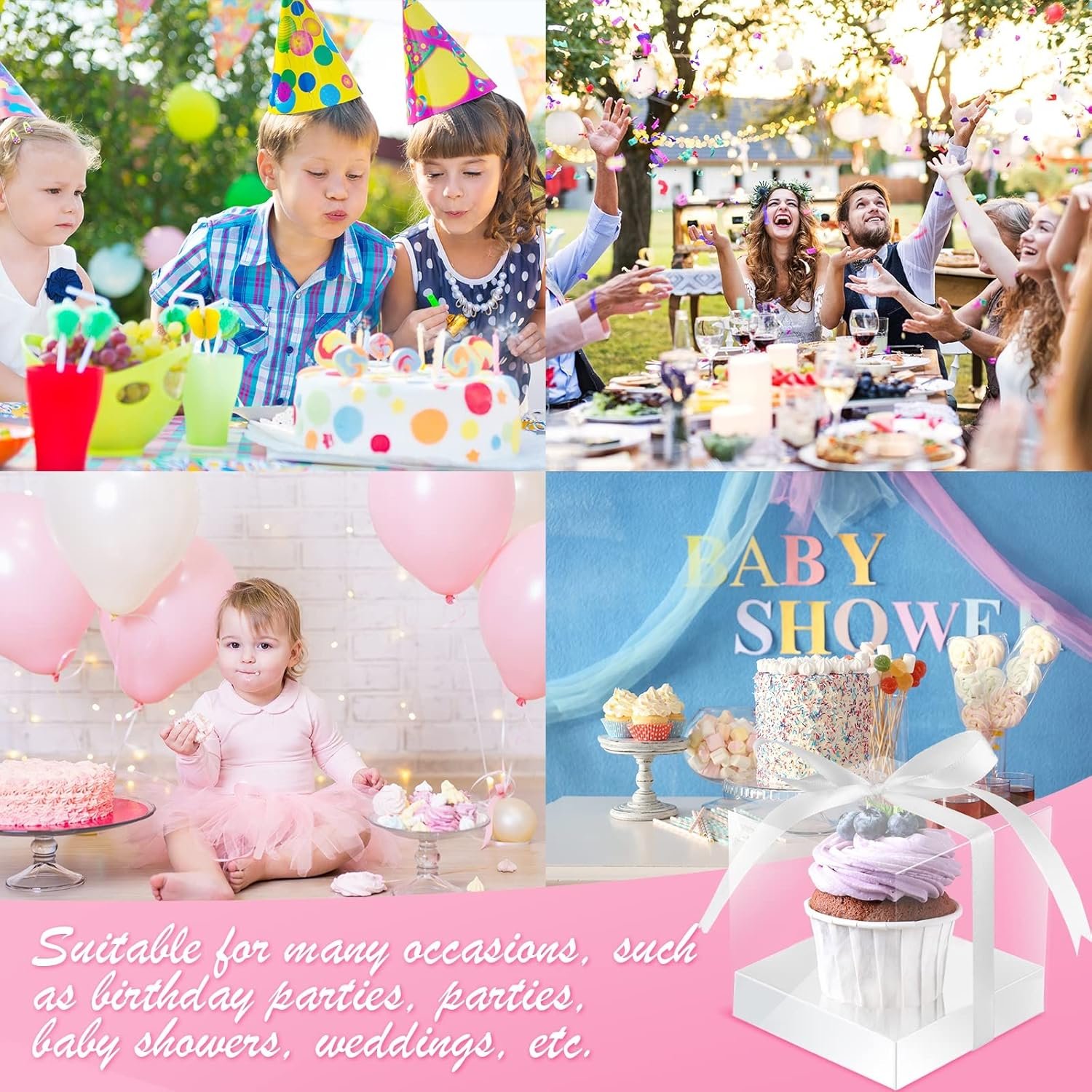 Großhandel klare Kunststoff-Cupcake-Boxen 3,5