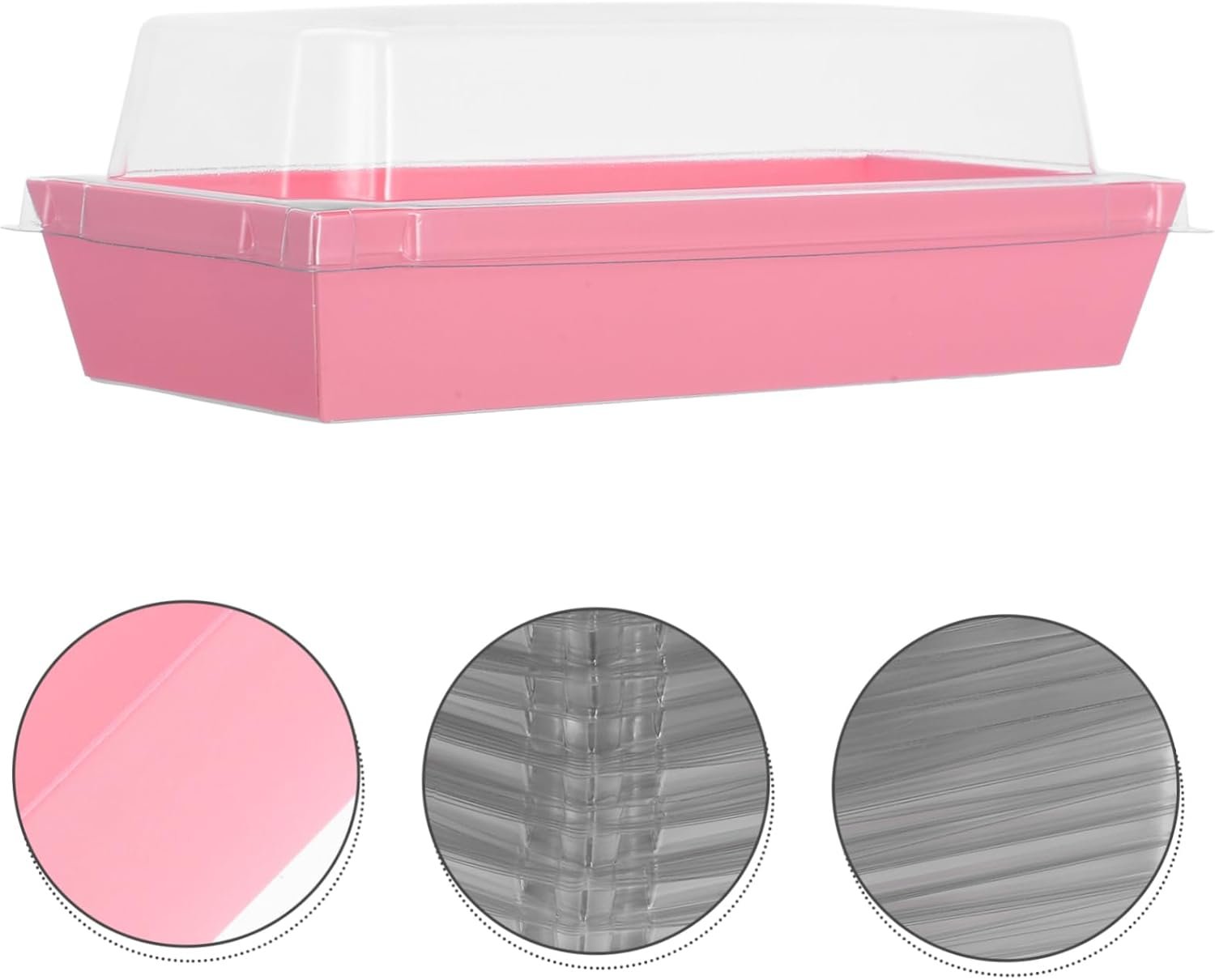 Großhandel 50 Stück rechteckige Lebensmittelaufbewahrungsboxen mit Deckeln aus klarem Kunststoff für Sandwiches, Gebäck und Sushi, ideal für Catering-Events und Meal Prep, Individuelles Logo vom Hersteller.