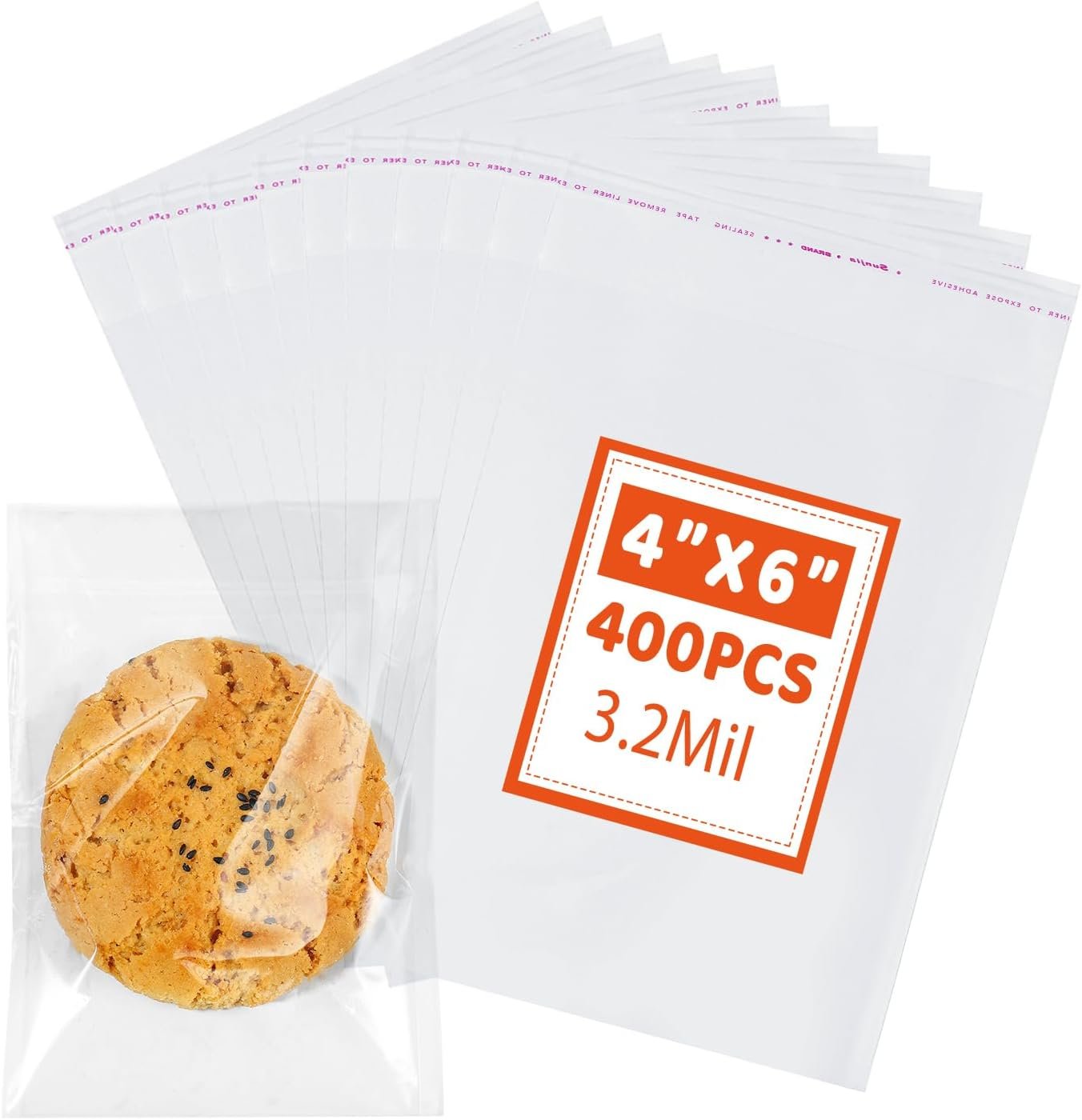 Großhandel 400 Stück dicker 3,2 Mil klare selbstklebende Cellophanbeutel 4x6 Zoll für Verpackung von Keksen, OEM Resealable Beutel für Geschenke und Partyartikel, Lieferant von Süßigkeiten