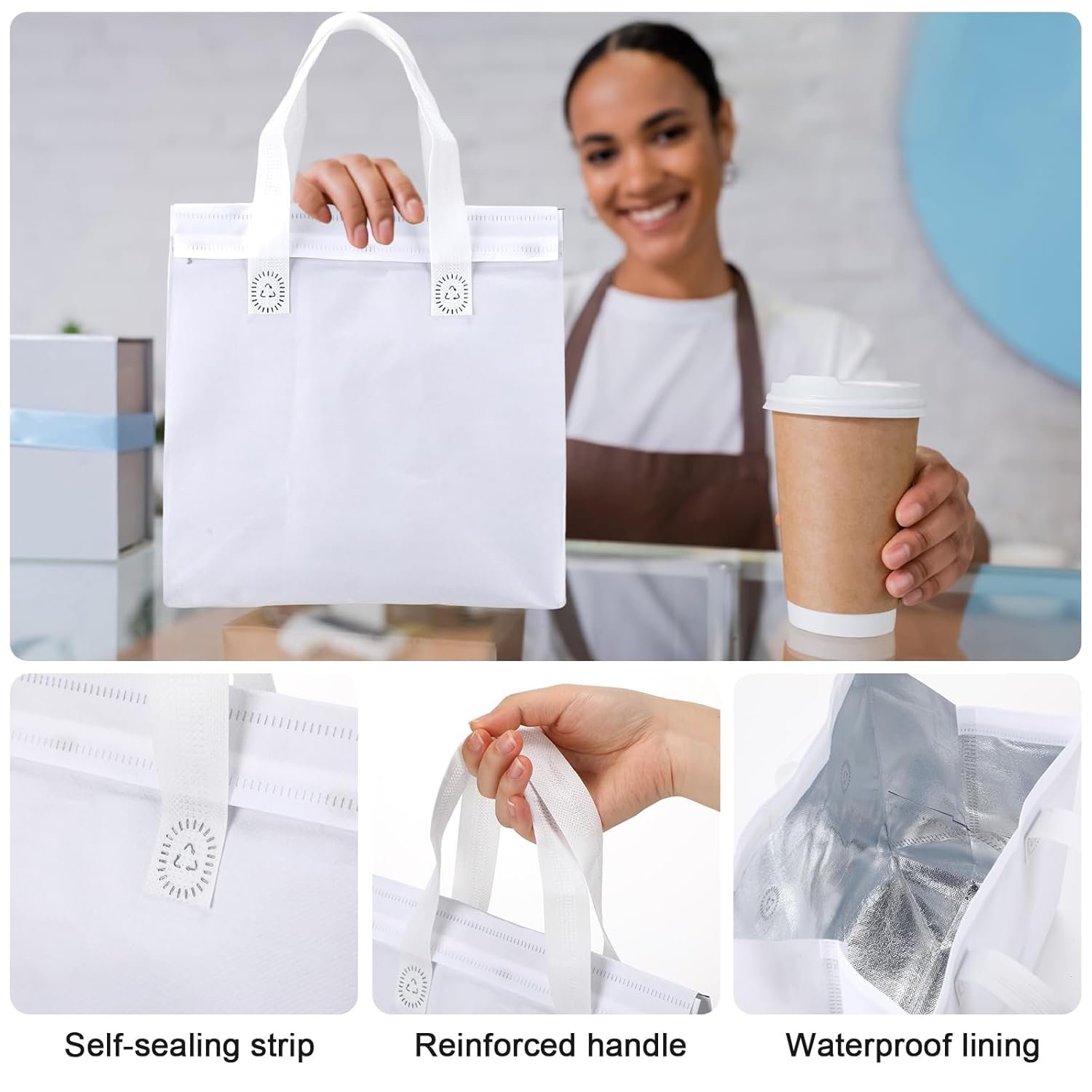 Großhandel Thermo-Isolierbeutel für Lebensmittel 50 Stück, individuell bedruckbare Take Away Taschen für Kaffee Milch Tee, heiße und kalte Speisen, 9,45x9,45x5,91 Zoll, Hersteller von hochwertigen Catering-Lösungen. Großhandel Thermo-Isolierbeutel für Lebensmittel 50 Stück, individuell bedruckbare Take Away Taschen für Kaffee Milch Tee, heiße und kalte Speisen, 9,45x9,45x5,91 Zoll, Hersteller von hochwertigen Catering-Lösungen.