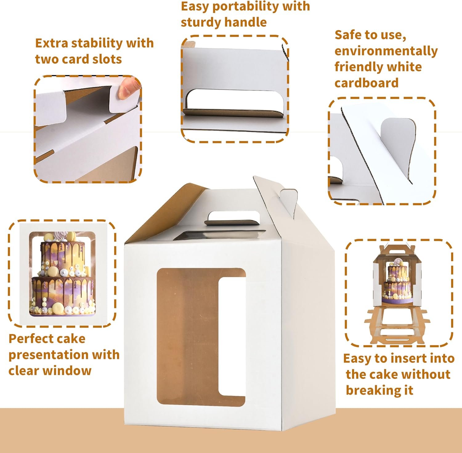 Großhandel 12x12x12 Zoll hohe Kuchenboxen mit Fenstern, langlebige weiße Backwarenbox, Hersteller von großen mehrstöckigen Kuchenboxen, individuelles Logo (1 Packung) Großhandel 12x12x12 Zoll hohe Kuchenboxen mit Fenstern, langlebige weiße Backwarenbox, Hersteller von großen mehrstöckigen Kuchenboxen, individuelles Logo (1 Packung)