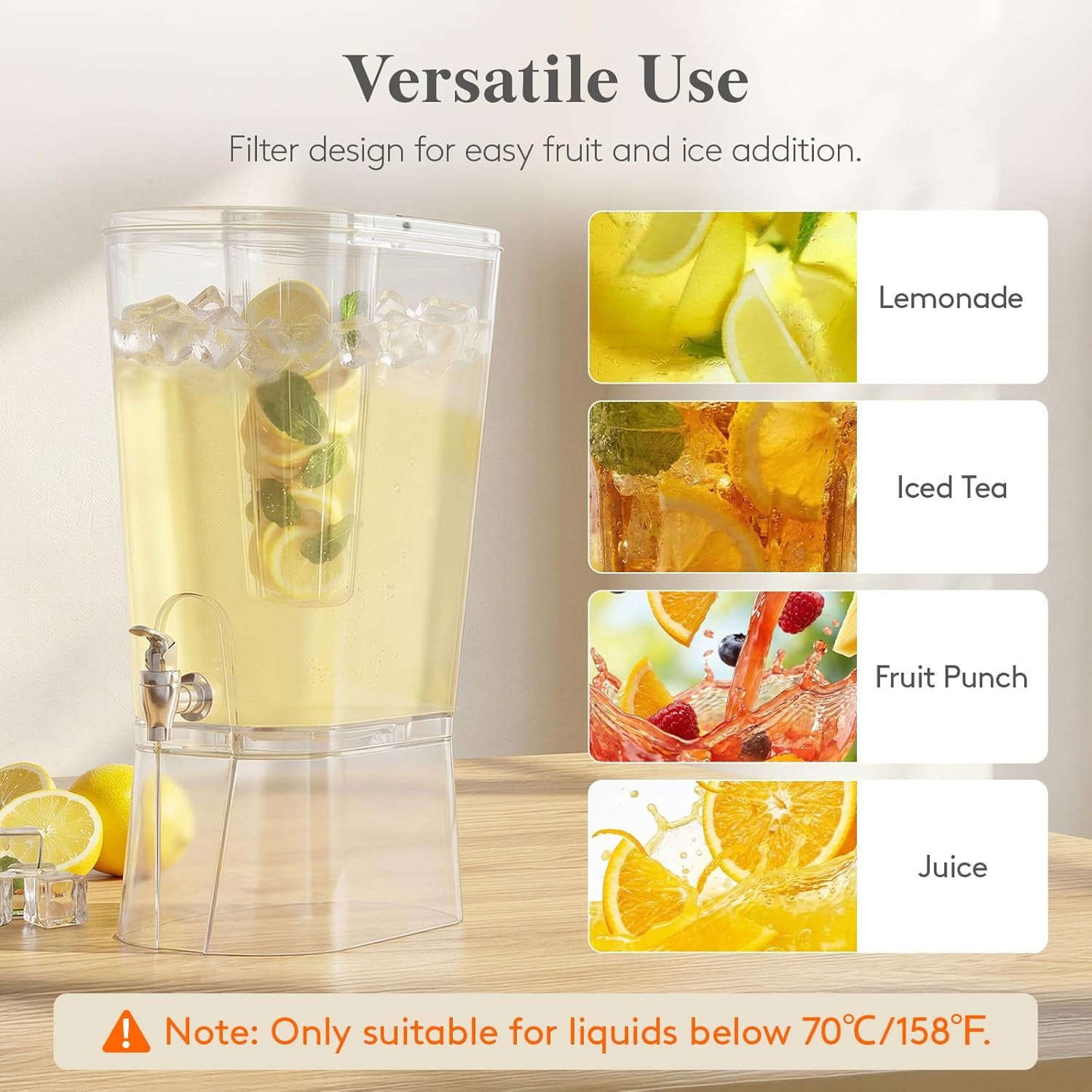 Großhandel großer 3 Gallonen Getränkespender für Partys, klarer Getränkebehälter mit Zapfhahn, BPA-frei, ideal für Saft, Tee oder Limonade, ermöglicht individuelles Logo, vom Hersteller geliefert, inklusive Ständer und Eisbehälter, auch für Bulk-Bestellungen geeignet.