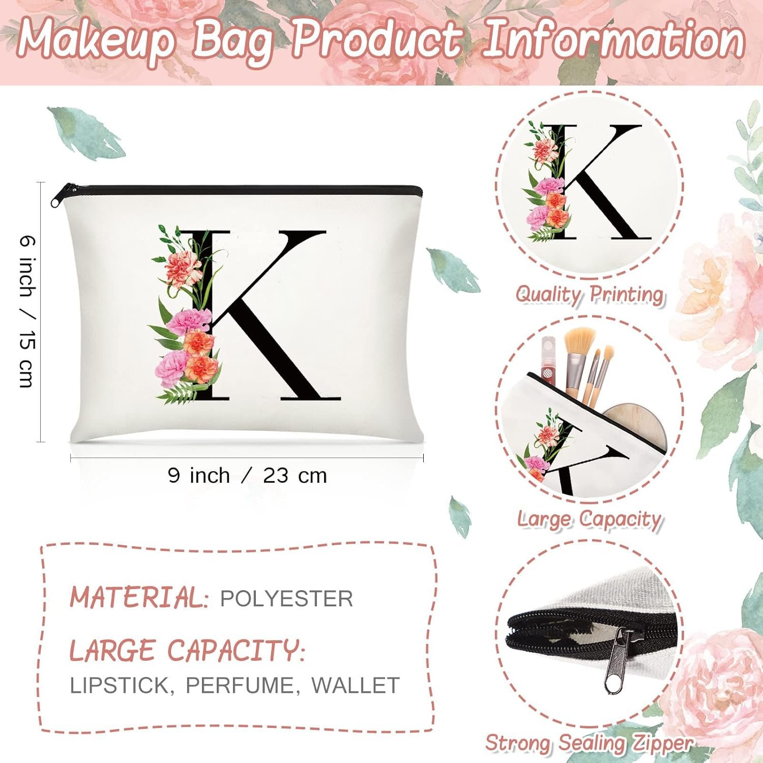 Großhandel Personalisiertes Canvas-Taschen mit Buchstaben-Initialen für Muttertag, Hochzeitsbräute und Geburtstage vom Hersteller in Großmenge verschenken