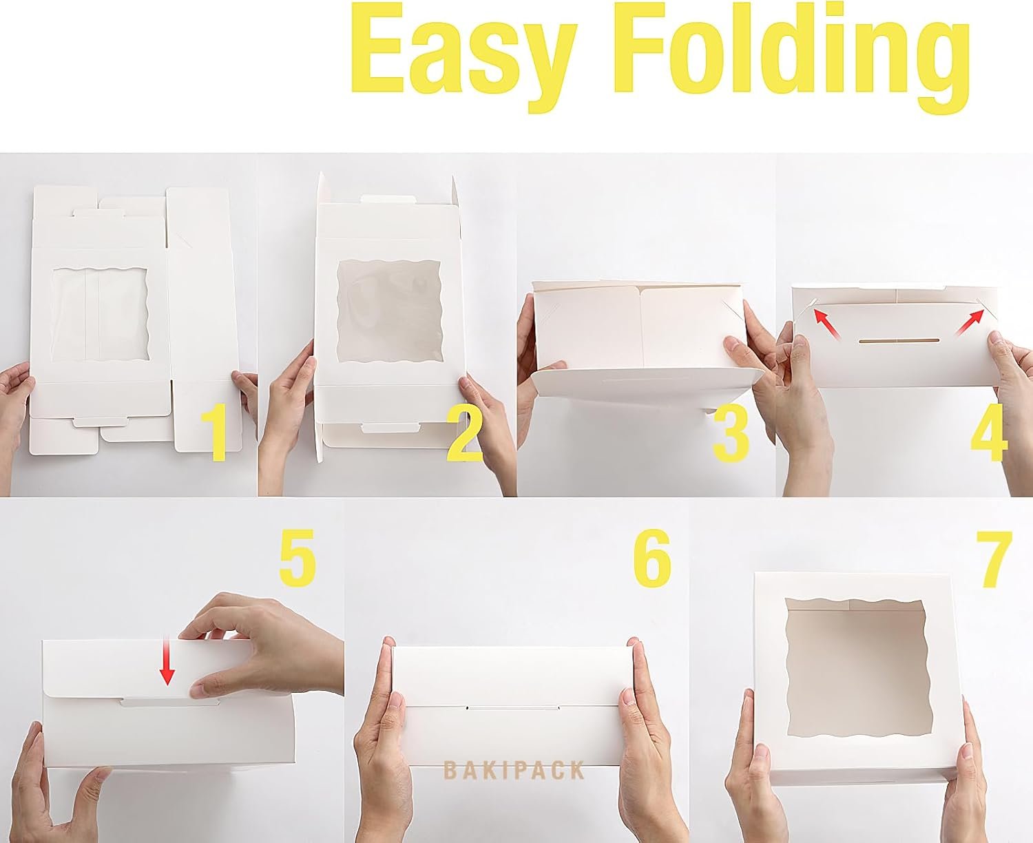 Großhandel 25 weiße Bäckereikartons mit Fenster, 8x8x4 Zoll Kuchenboxen für Gebäck, Muffins, Kuchen - Individuelles Logo vom Hersteller erhältlich Großhandel 25 weiße Bäckereikartons mit Fenster, 8x8x4 Zoll Kuchenboxen für Gebäck, Muffins, Kuchen - Individuelles Logo vom Hersteller erhältlich