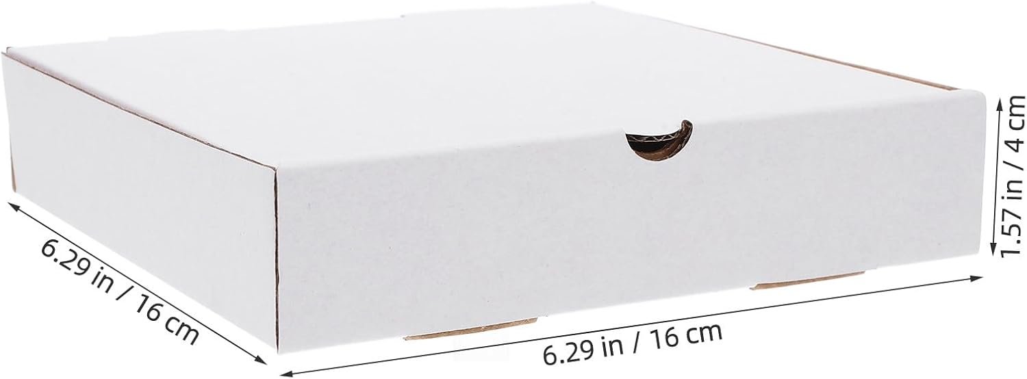 Großhandel 30 Stück weiße Wellpappe Pizza-Boxen 6 Zoll kleine faltbare Takeout Lebensmittelaufbewahrungsbehälter für Pizza, Gebäck, Cookies mit individuellem Logo vom Hersteller