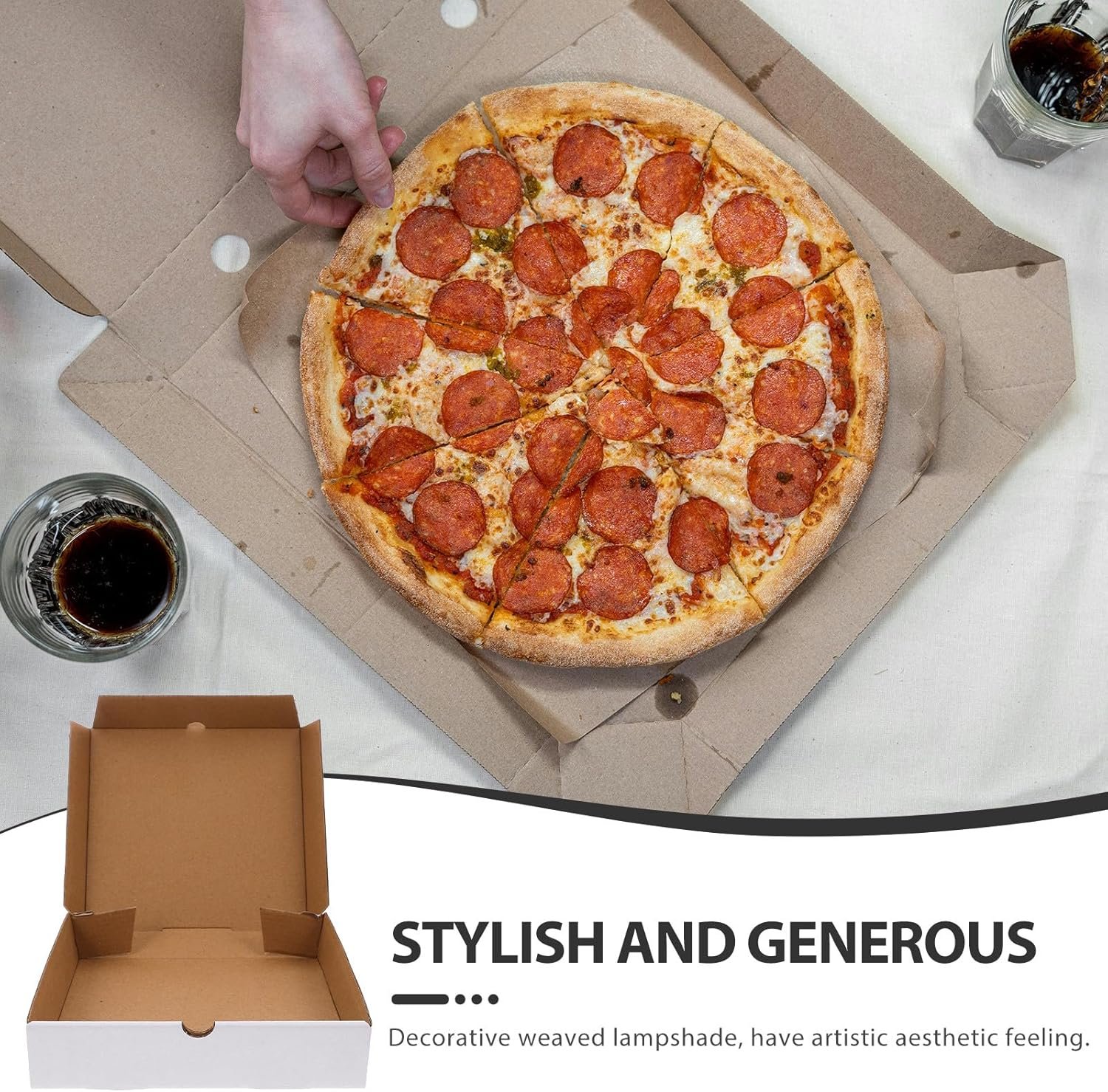 Großhandel 30 Stück weiße Wellpappe Pizza-Boxen 6 Zoll kleine faltbare Takeout Lebensmittelaufbewahrungsbehälter für Pizza, Gebäck, Cookies mit individuellem Logo vom Hersteller