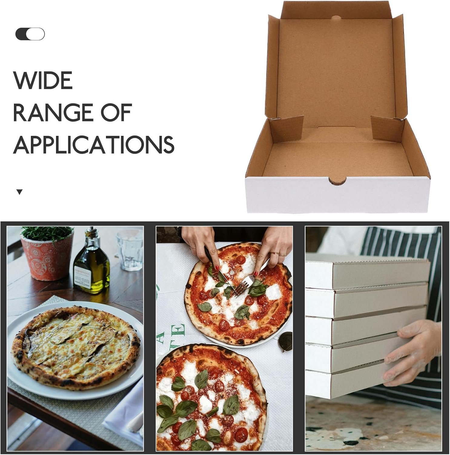 Großhandel 30 Stück weiße Wellpappe Pizza-Boxen 6 Zoll kleine faltbare Takeout Lebensmittelaufbewahrungsbehälter für Pizza, Gebäck, Cookies mit individuellem Logo vom Hersteller