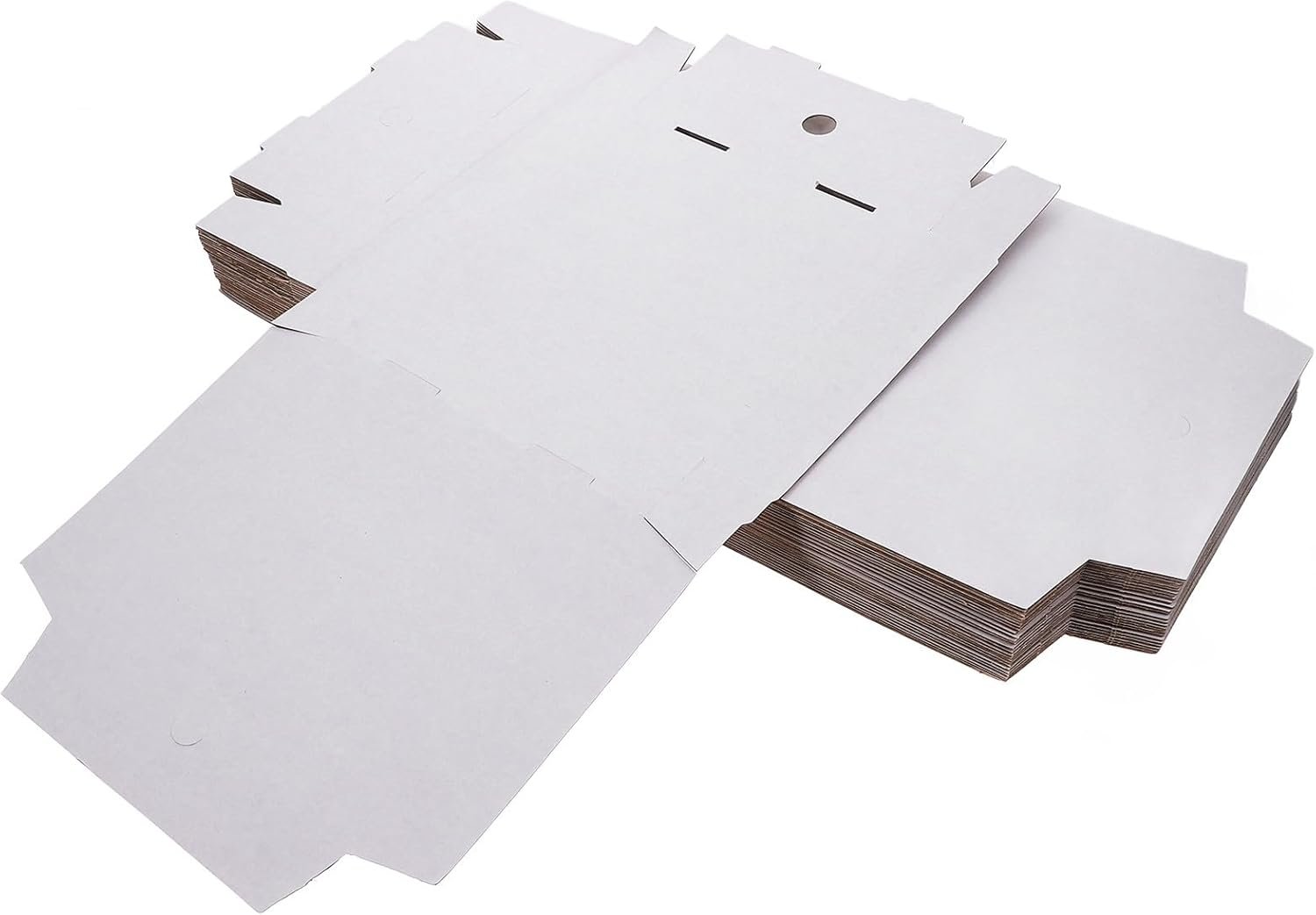 Großhandel 30 Stück weiße Wellpappe Pizza-Boxen 6 Zoll kleine faltbare Takeout Lebensmittelaufbewahrungsbehälter für Pizza, Gebäck, Cookies mit individuellem Logo vom Hersteller