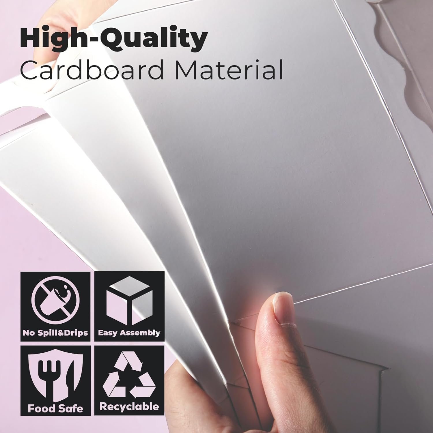 Großhandel 25er Pack kleine Kuchenboxen 6 x 6 x 6 Zoll mit Fenster und Griff, individuell bedruckbar mit Ihrem Logo, vom Hersteller für Geburtstagsfeiern, Hochzeiten, Valentinstag und Weihnachten