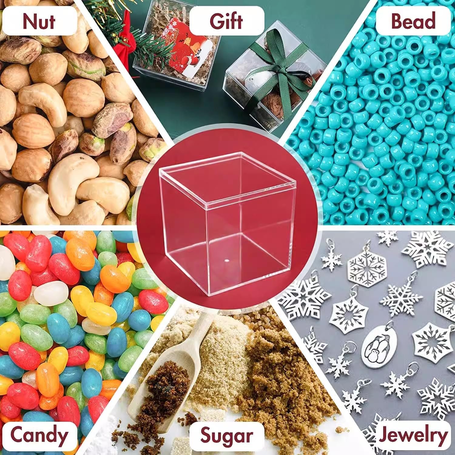 Großhandel 30er Pack transparente Acryl-Aufbewahrungsboxen mit Deckeln, 2,2” Würfel-Organizer für Schmuck, Süßigkeiten und Bastelarbeiten, zuverlässiger Hersteller für individuelle Lösungen.