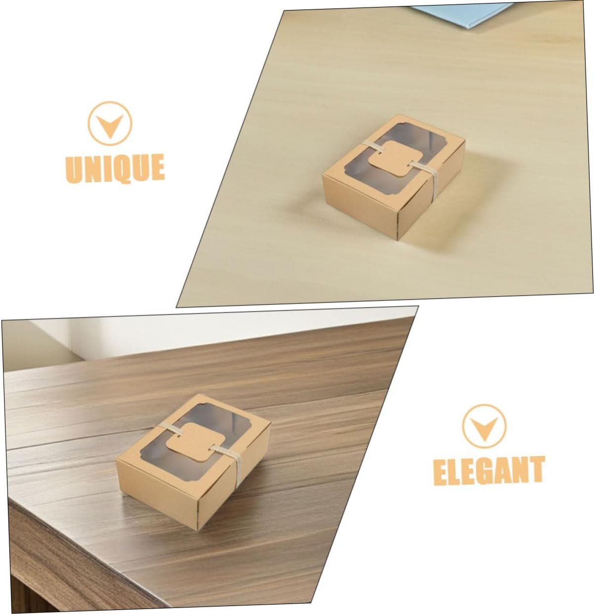 Großhandel Kraftpapier Keksboxen mit PVC-Fenster, 12 Stück für Geburtsfeiern, Cupcake- und Gebäckverpackung, individuelle Logo-Optionen, Hersteller im Bereich Bäckerei, Großmenge Lieferung mit 12 Karten und 2 Rollen Schnur.