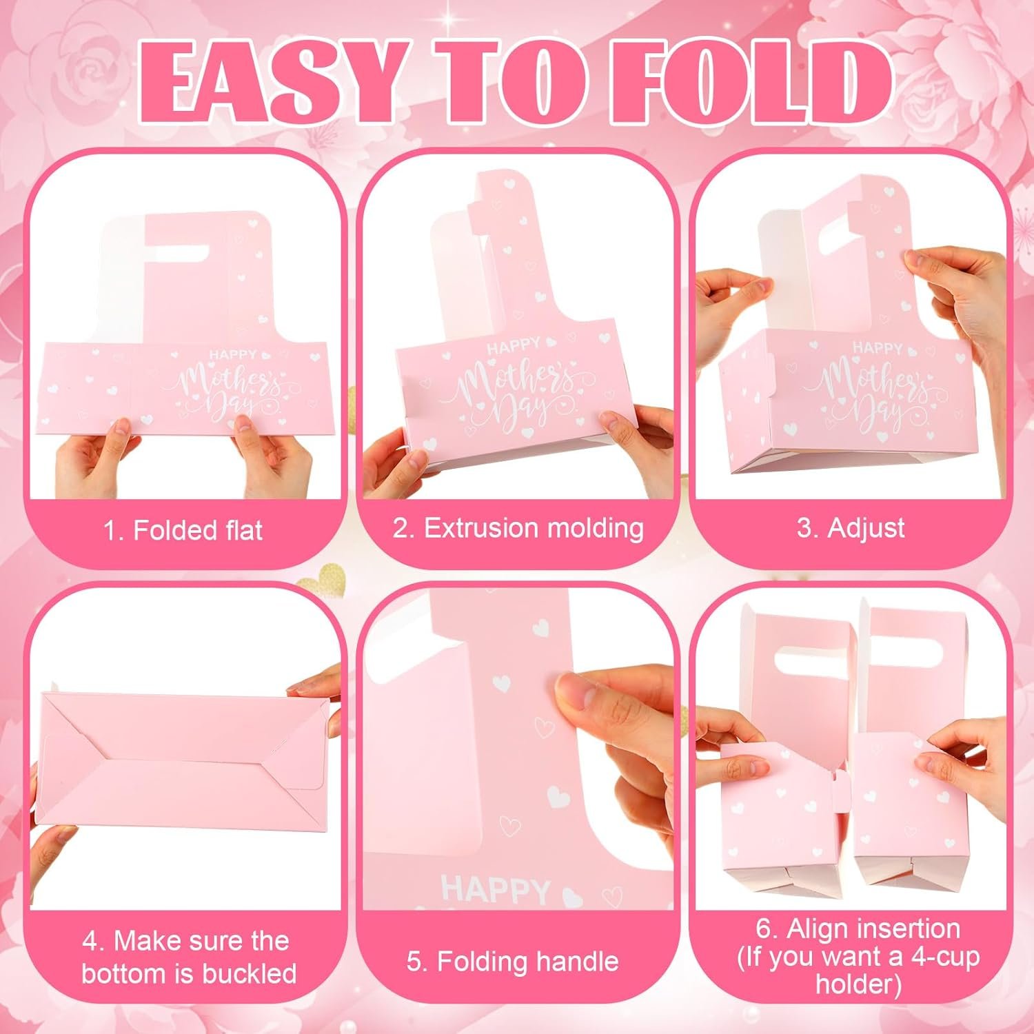 Großhandel 36 Set 2-Tassen Einweg-Getränketräger mit Griff, Kraftpapier Kaffeebecherhalter für Feiertage, individuelles Logo für Valentinstag, Muttertag, Lehrer-Tag, Appreciation Geschenke von Hersteller.