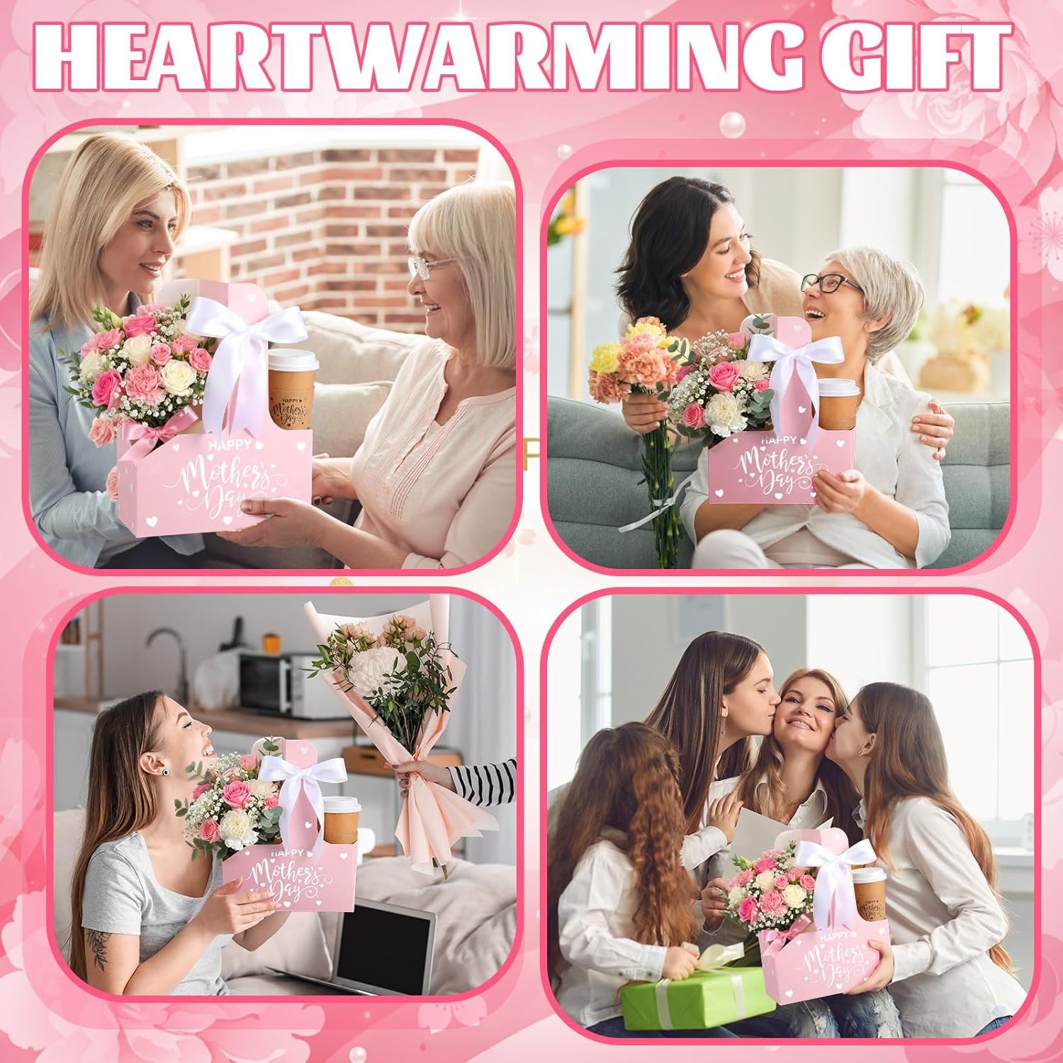 Großhandel 36 Set 2-Tassen Einweg-Getränketräger mit Griff, Kraftpapier Kaffeebecherhalter für Feiertage, individuelles Logo für Valentinstag, Muttertag, Lehrer-Tag, Appreciation Geschenke von Hersteller.