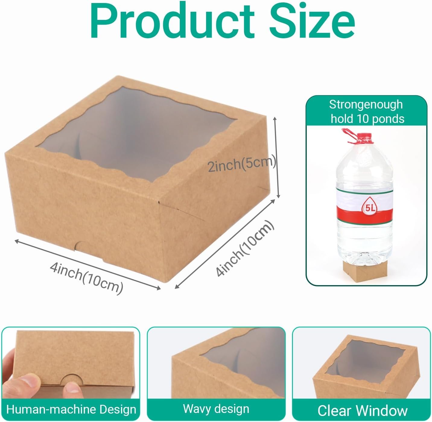 Großhandel 40 Stück Bäckerei-Boxen 4x4x2 Zoll für Cookies, Mini Bundt-Kuchen, Pie, Zimtschnecken, Pralinen – Individuelles Logo für Hochzeits- und Partygäste von zuverlässigen Herstellern.