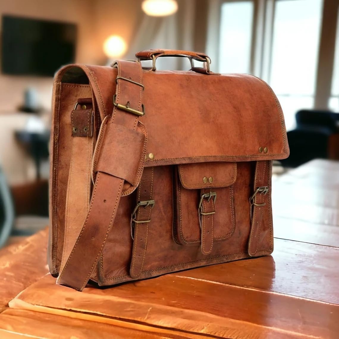 Großhandel Vintage Leder Messenger Bag für Männer/Frauen, personalisierte Umhängetasche, Laptop Tasche für Büro/Reisen, OEM und handgefertigtes Leder Schulter-Satchel für vielseitige Anwendungen, Hersteller in hoher Qualität