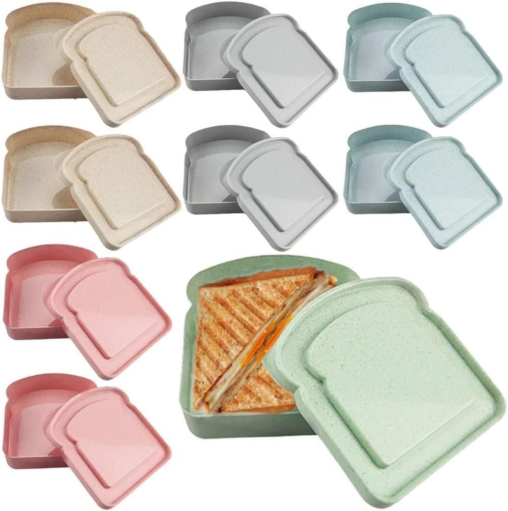 Großhandel 10 Stück Sandwichbehälter 14 OZ, wiederverwendbare Lebensmittel-Sandwich-Box mit Deckel für die Familie, Mikrowellen- und Geschirrspüler geeignet, Hersteller für individuelle Logos und Eigenmarken