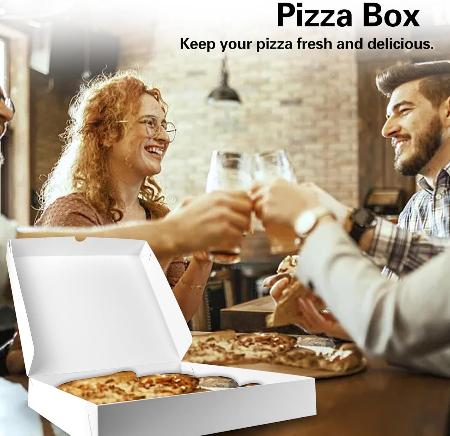 Großhandel 12x12x1,9 Zoll weiße Pizza Box für selbstgemachte Pizzen und Bastelprojekte mit individuellem Logo von einem Hersteller in Großmenge