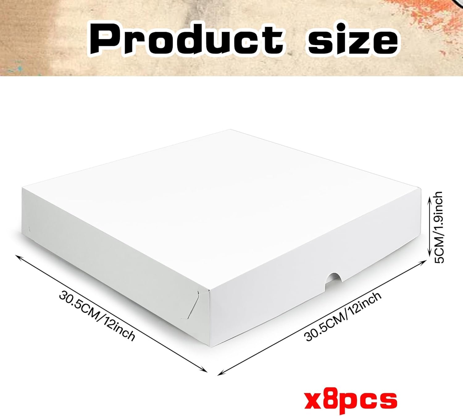 Großhandel 12x12x1,9 Zoll weiße Pizza Box für selbstgemachte Pizzen und Bastelprojekte mit individuellem Logo von einem Hersteller in Großmenge