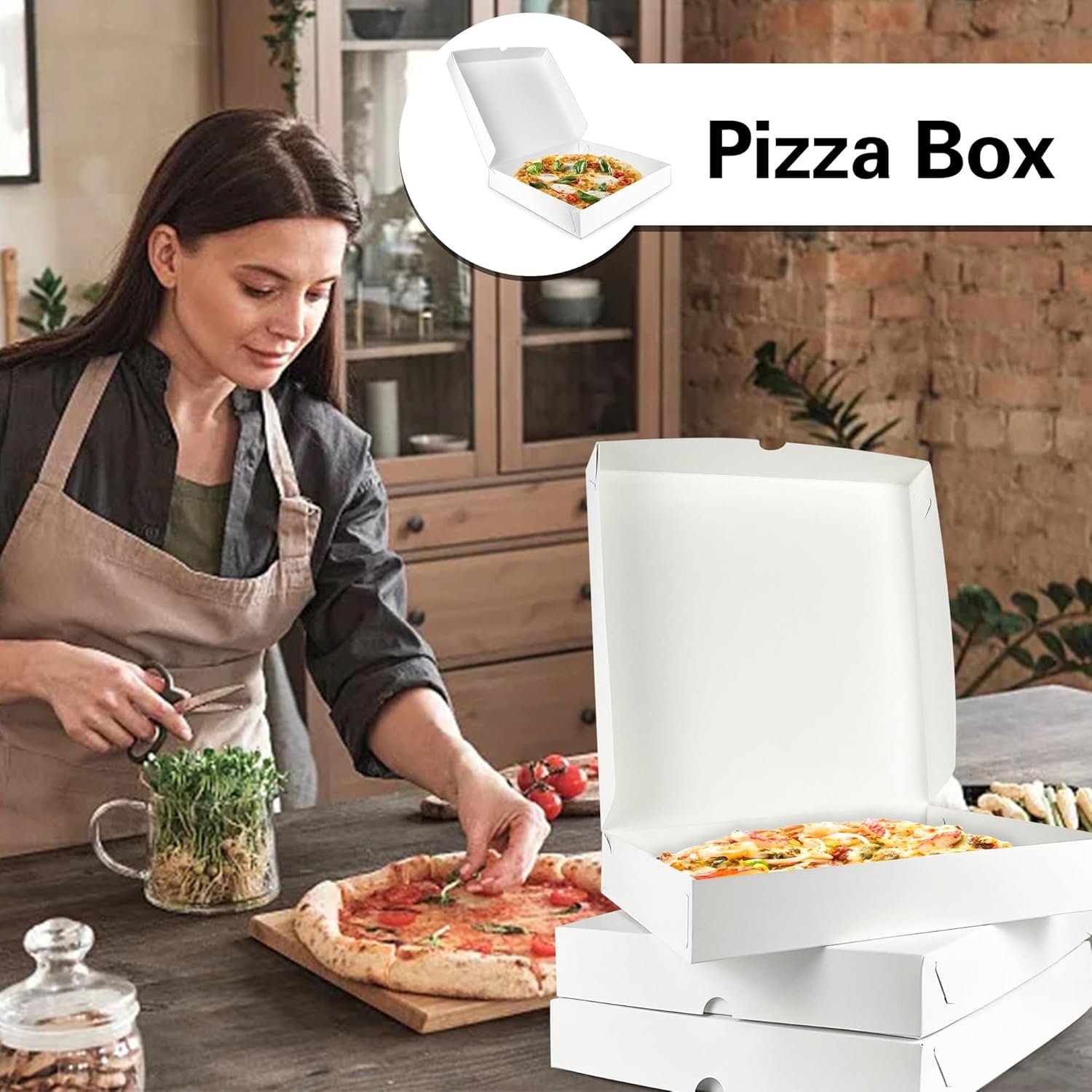 Großhandel 12x12x1,9 Zoll weiße Pizza Box für selbstgemachte Pizzen und Bastelprojekte mit individuellem Logo von einem Hersteller in Großmenge