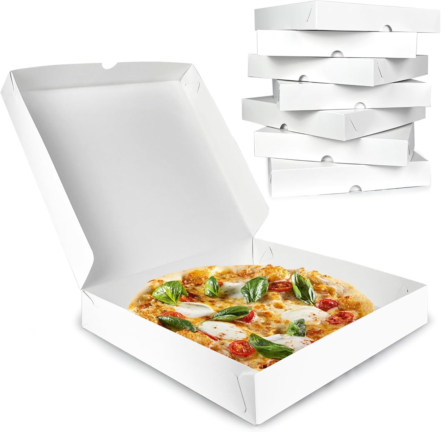 Großhandel 12x12x1,9 Zoll weiße Pizza Box für selbstgemachte Pizzen und Bastelprojekte mit individuellem Logo von einem Hersteller in Großmenge
