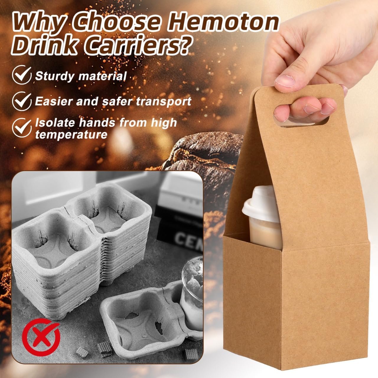 Großhandel 10er Pack tragbare Pappbecherhalter mit Griff für heiße oder kalte Getränke, individuell gestaltbare Geschenkverpackung für Blumensträuße und Essenslieferungen, hergestellt von einem zuverlässigen Lieferanten. Großhandel 10er Pack tragbare Pappbecherhalter mit Griff für heiße oder kalte Getränke, individuell gestaltbare Geschenkverpackung für Blumensträuße und Essenslieferungen, hergestellt von einem zuverlässigen Lieferanten.