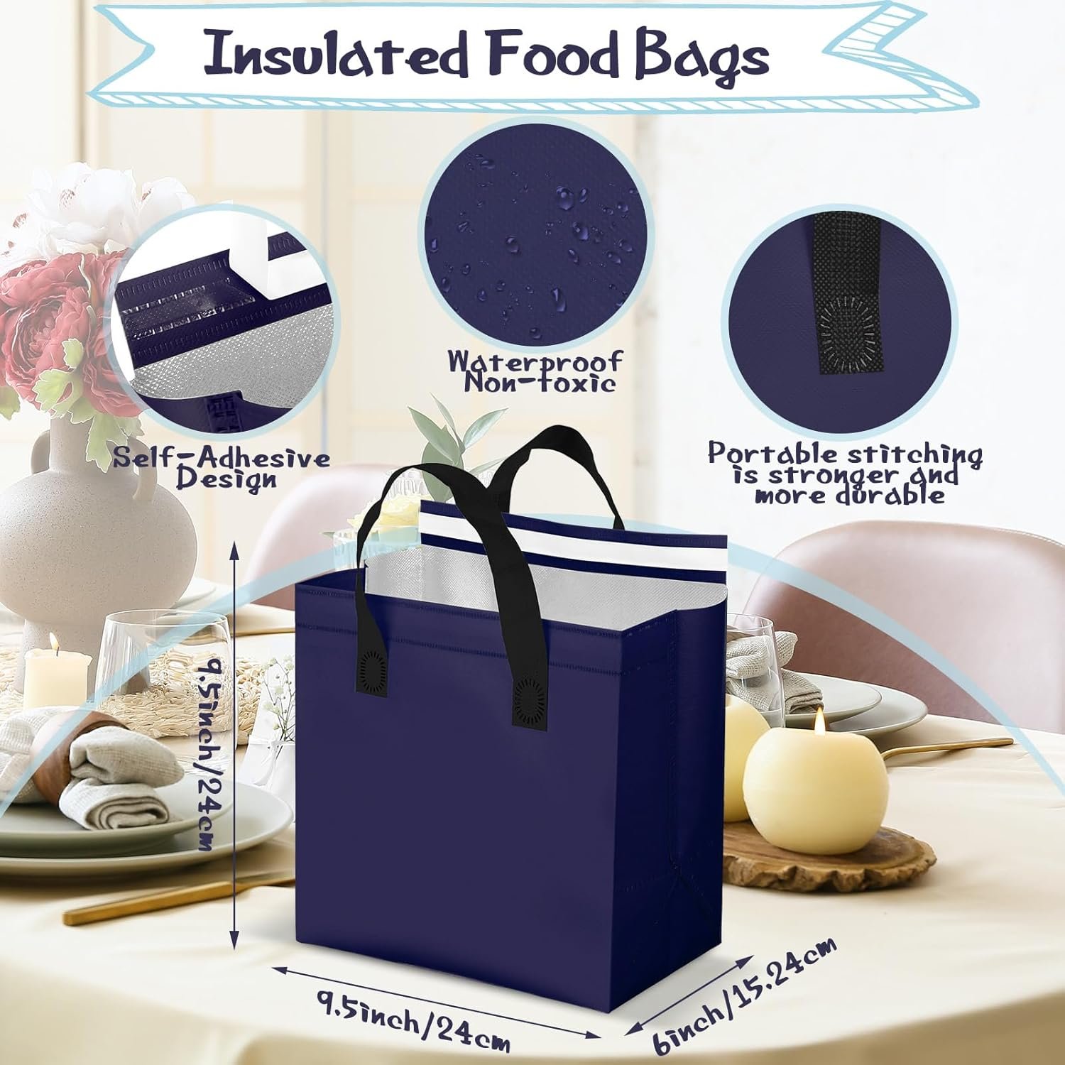 Großhandel 150 Stück isolierte Take-Away Taschen 9,5 x 9,5 x 6 Zoll für Lebensmittel Pizza Lieferung - OEM individuelle Logo Kühl Taschen in Bulk für heiße und kalte Getränke. Großhandel 150 Stück isolierte Take-Away Taschen 9,5 x 9,5 x 6 Zoll für Lebensmittel Pizza Lieferung - OEM individuelle Logo Kühl Taschen in Bulk für heiße und kalte Getränke.