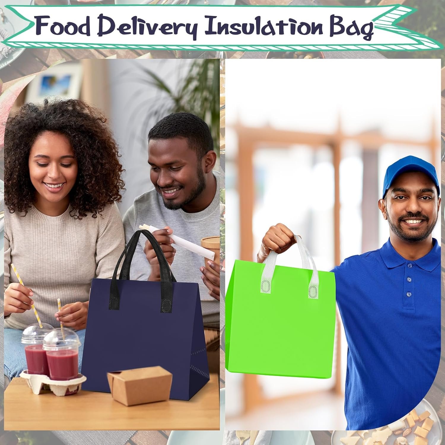 Großhandel 150 Stück isolierte Take-Away Taschen 9,5 x 9,5 x 6 Zoll für Lebensmittel Pizza Lieferung - OEM individuelle Logo Kühl Taschen in Bulk für heiße und kalte Getränke. Großhandel 150 Stück isolierte Take-Away Taschen 9,5 x 9,5 x 6 Zoll für Lebensmittel Pizza Lieferung - OEM individuelle Logo Kühl Taschen in Bulk für heiße und kalte Getränke.