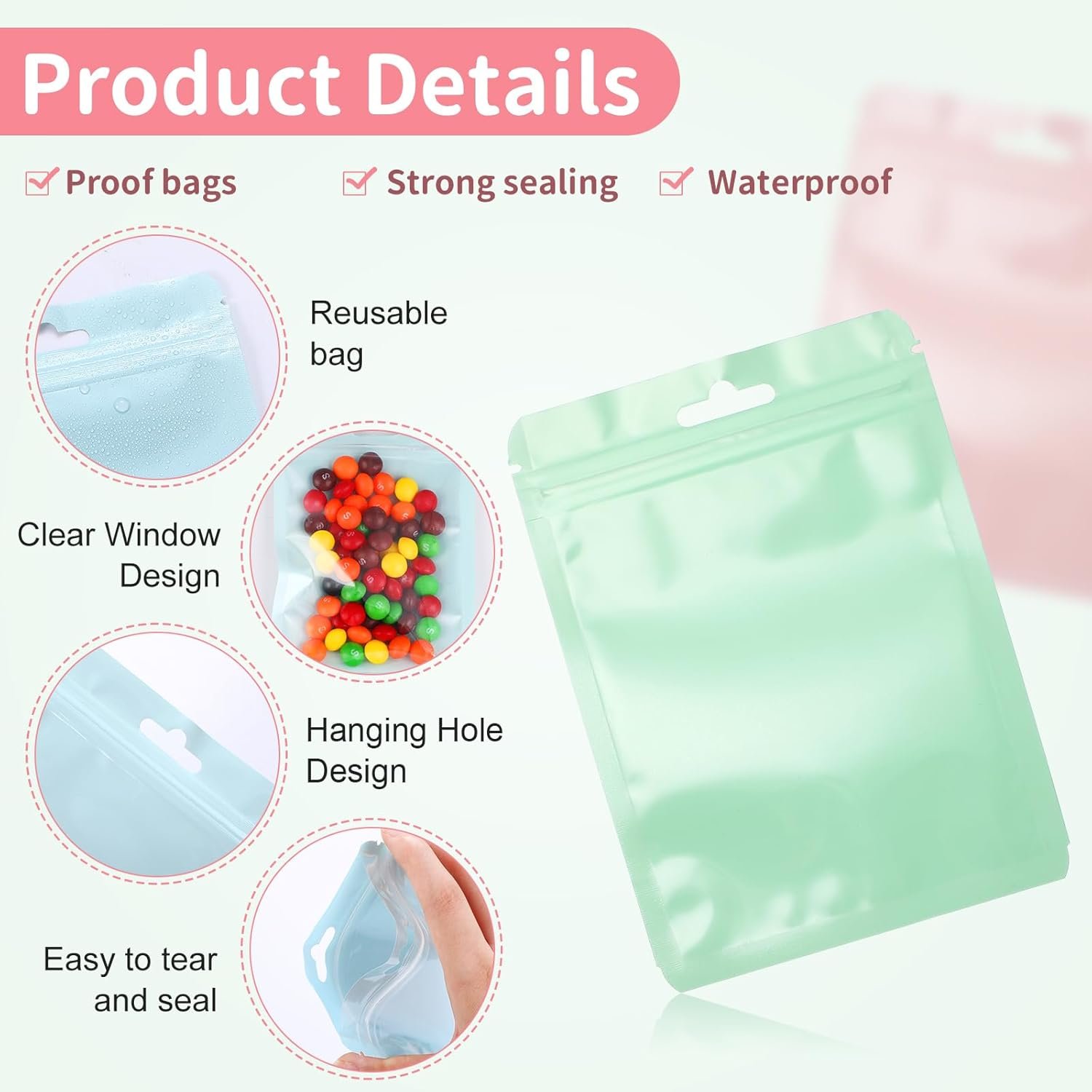 Großhandel 120 Stück wiederverschließbare Tüten 4