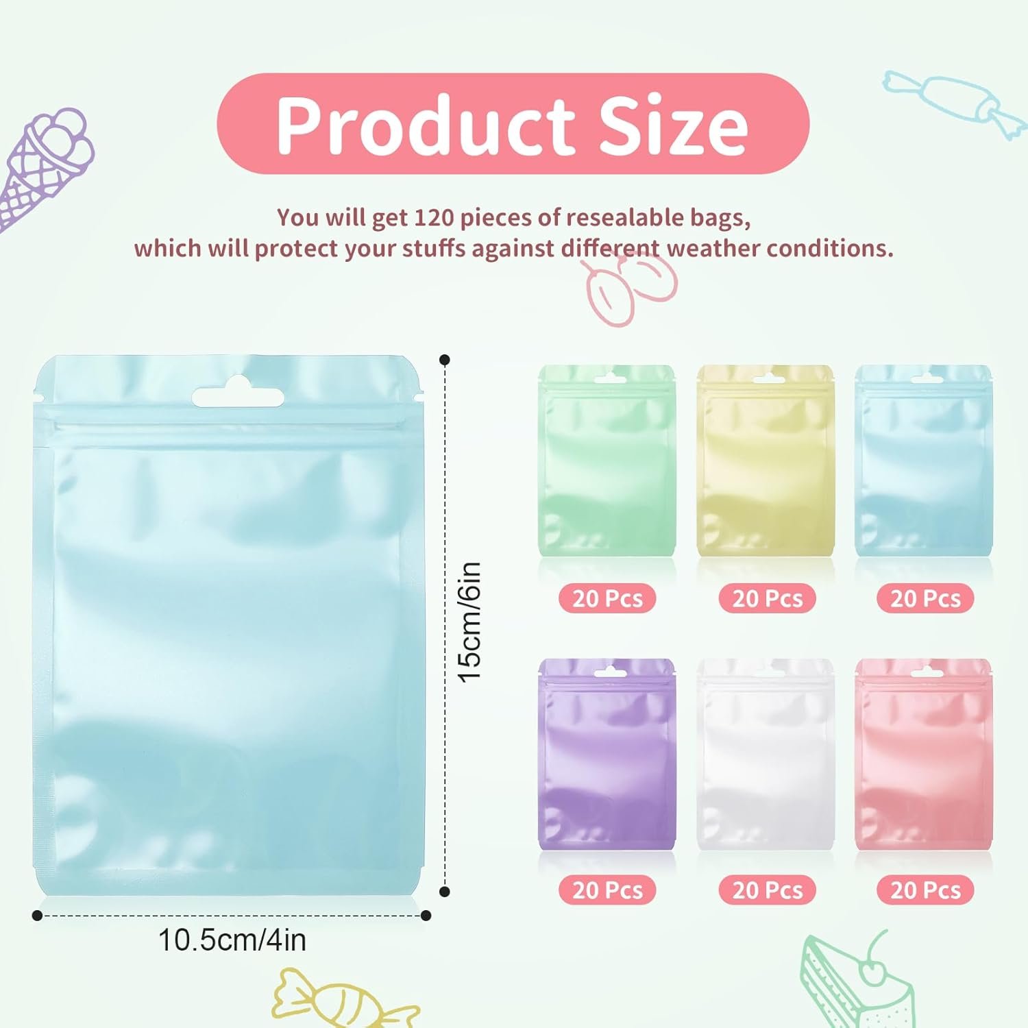 Großhandel 120 Stück wiederverschließbare Tüten 4