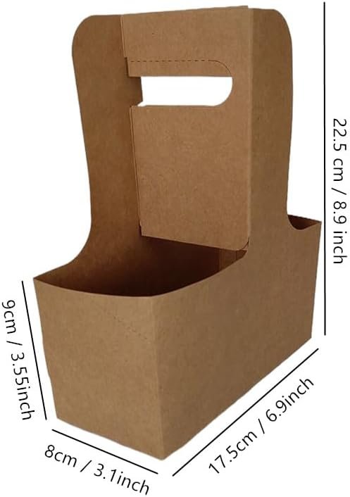 Großhandel 2 Becher Getränketräger mit Griff, faltbarer und tragbarer Pappbecherhalter für heiße kalte Getränke, Individuelles Logo für Take-Away Kaffee, Milchtee, Säfte (24er Pack) OEM Lieferant