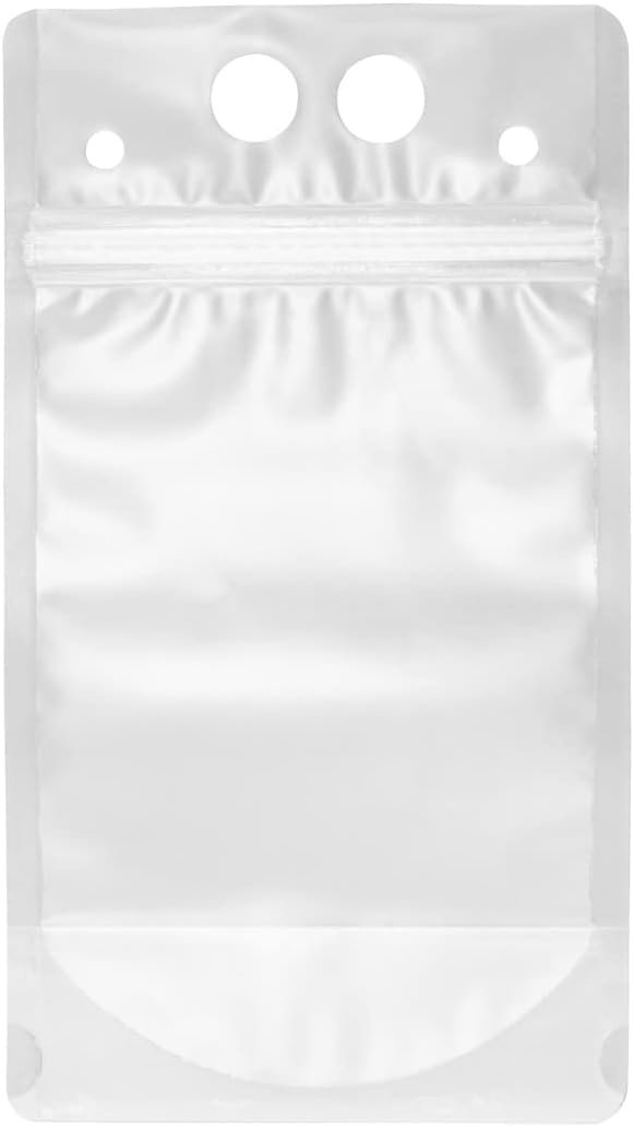 Großhandel 100 doppelte Reißverschluss Drink Pouches 5,1 x 1,6 Zoll - Hersteller für individuelle Logos und tamper-evidente, transparente Getränketüten in Bulk.