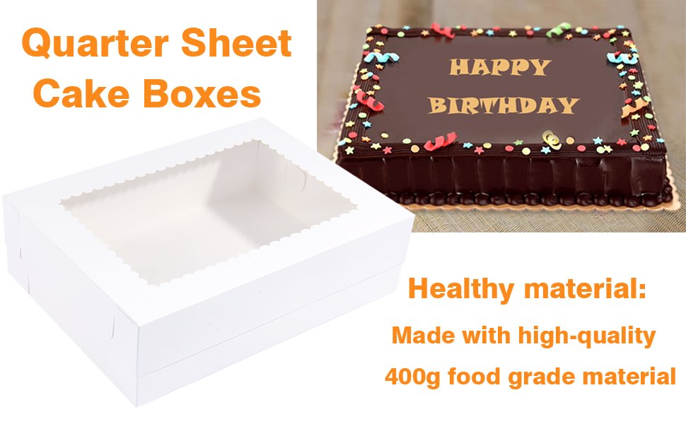 Individuelles Logo für 15 Pack Kuchenboxen 14x10x4 Zoll mit Kuchenbrett, weiße Bäckereiboxen für Viertelblechkuchen, Donuts, Cupcakes, Brownies und Kuchen, vom Hersteller geliefert. Individuelles Logo für 15 Pack Kuchenboxen 14x10x4 Zoll mit Kuchenbrett, weiße Bäckereiboxen für Viertelblechkuchen, Donuts, Cupcakes, Brownies und Kuchen, vom Hersteller geliefert.