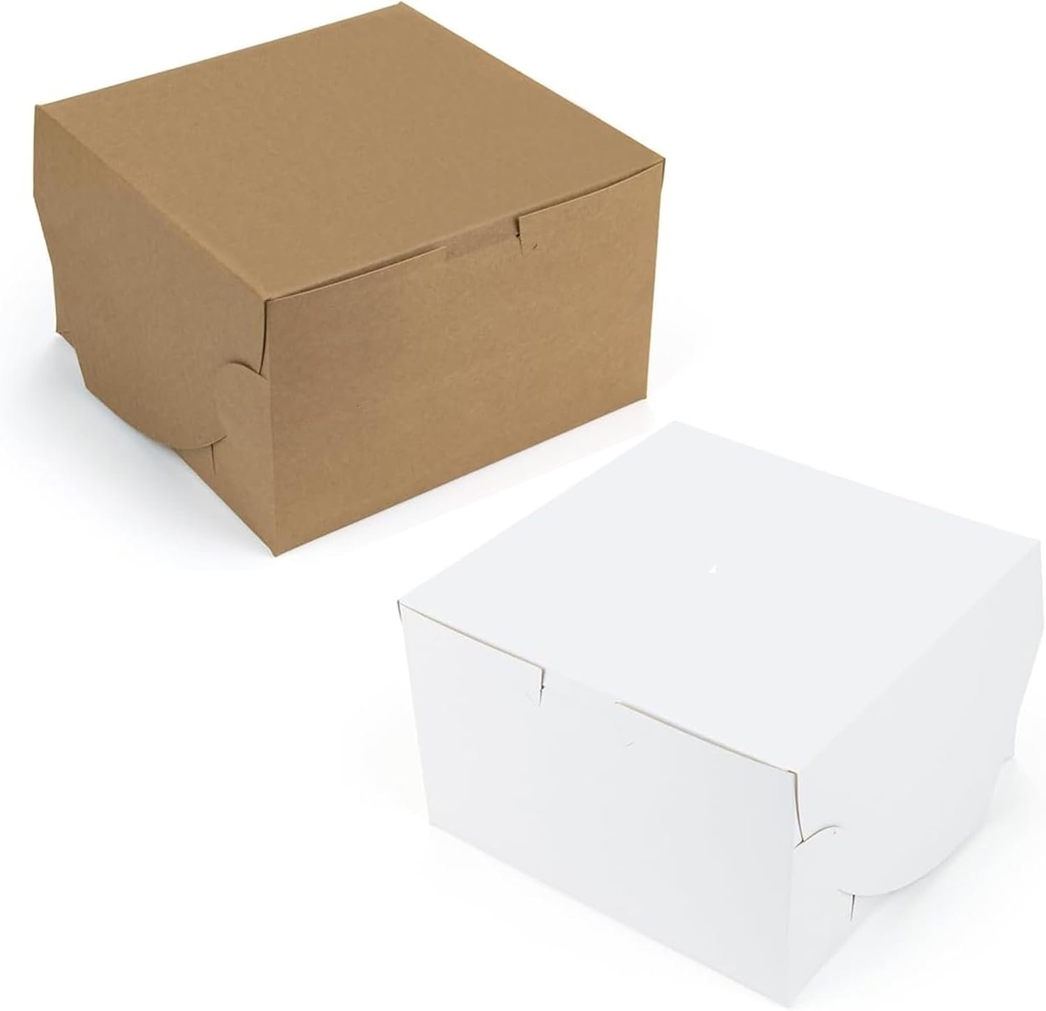 Großhandel 8” Classic Kuchenboxen, mit individuellen Logo-Seitenpaneelclips und Front-Tuck-Verschluss, kein Kleben oder Schnur erforderlich, OEM, Größe 8 x 8 x 5 (Packung mit 50)