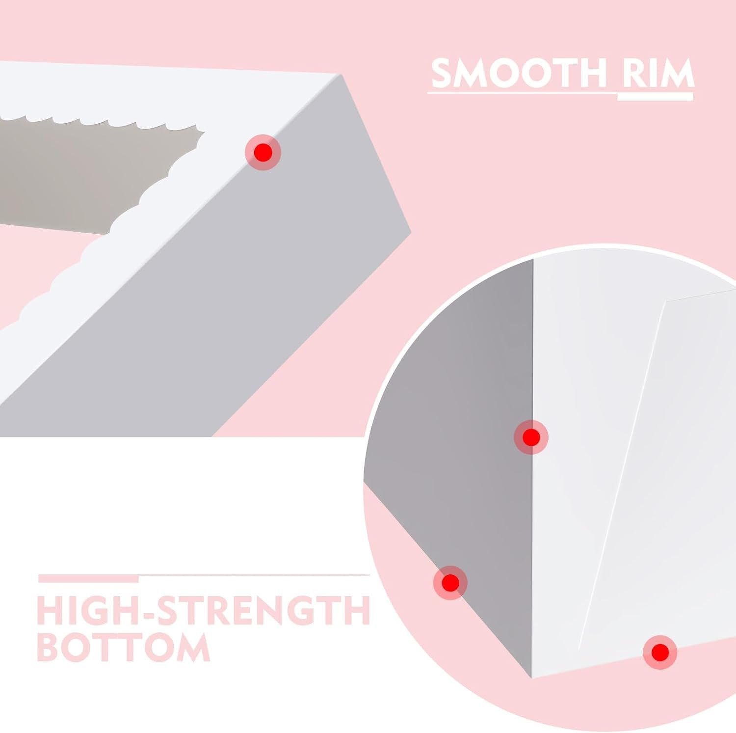 Individuelles Logo auf 3er-Pack Kuchenboxen, 10x10x8 Zoll hohe Kuchenbox mit Kuchenböden, weiße Bäckereikisten mit Fenster, Einweg-Kuchenbehälter mit Deckeln für Kuchen, Donuts, Torten, Kekse, Hochzeit, Geburtstag, Party vom Lieferant.