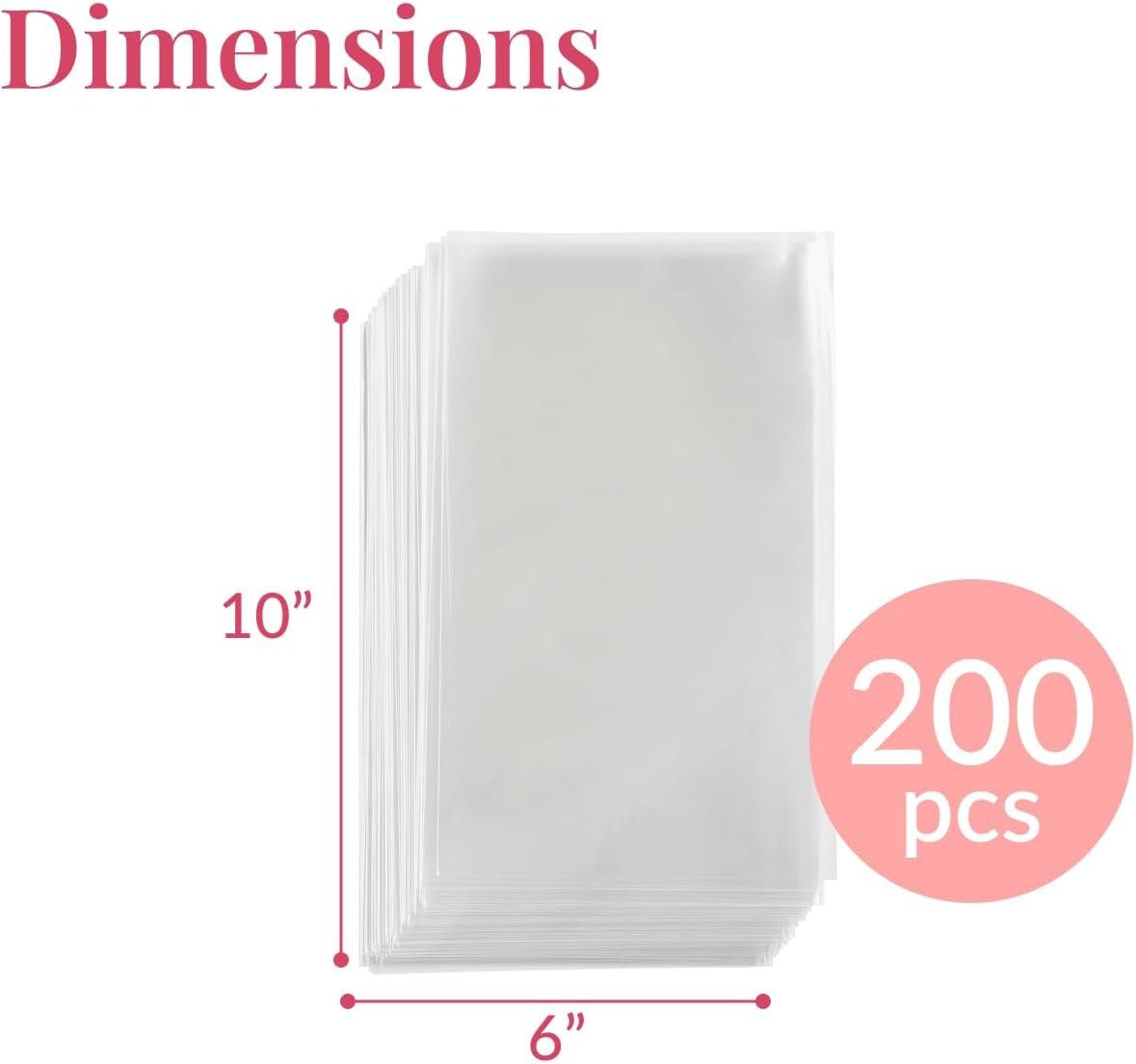 Großhandel 200 Stück klare Cellophanbeutel für Geschenke - Transparente Goodie Bags 6x10 Zoll mit 4 Zoll Twist-Bändern - Süßigkeiten, Leckereien, Kekse in Bulk verpacken mit individuellem Logo