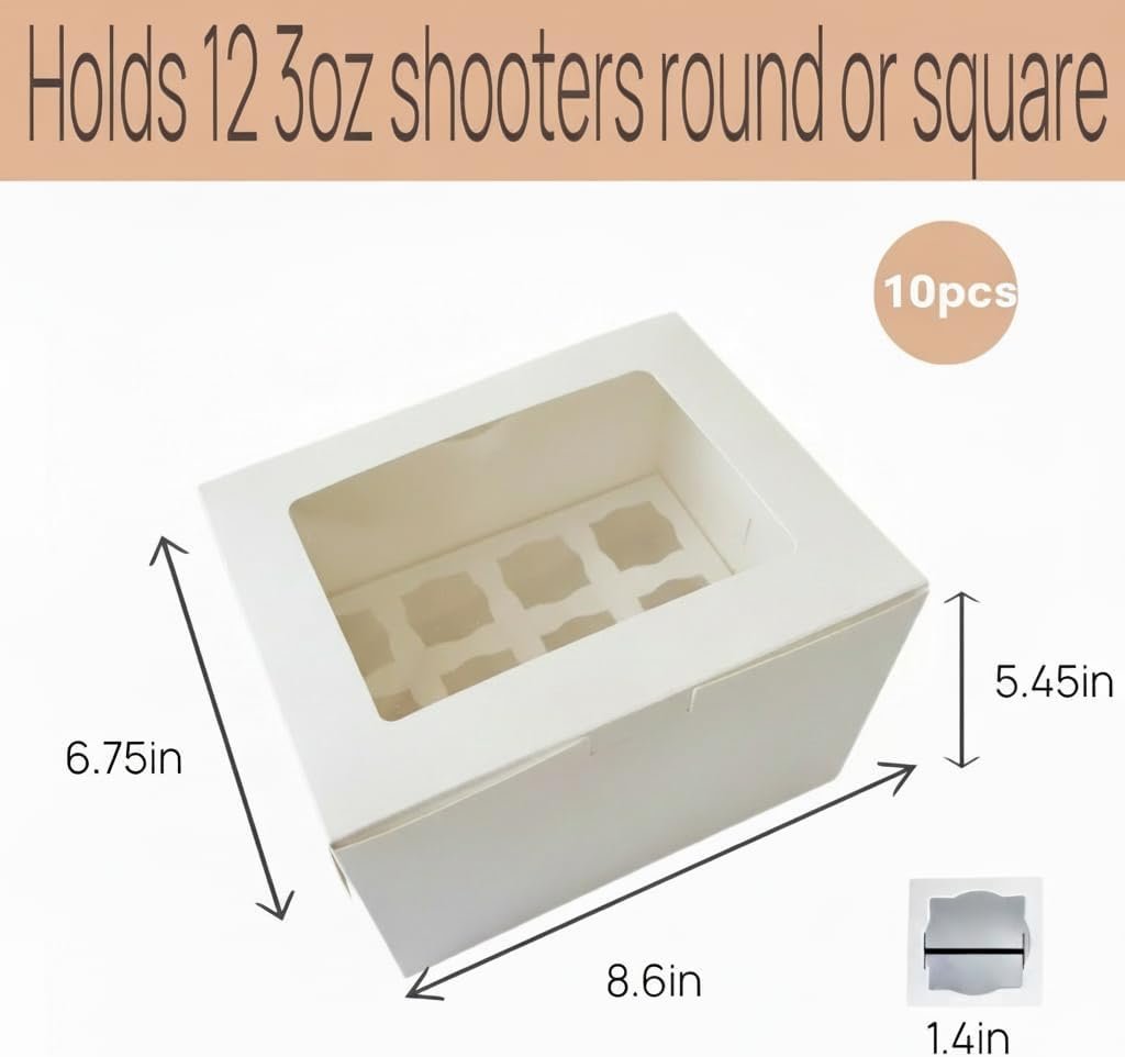 Großhandel Dessert Shooter Boxen, 10-Pack für 12 Stück 3 oz Dessert Shooter, Individuelles Logo, vom Hersteller.