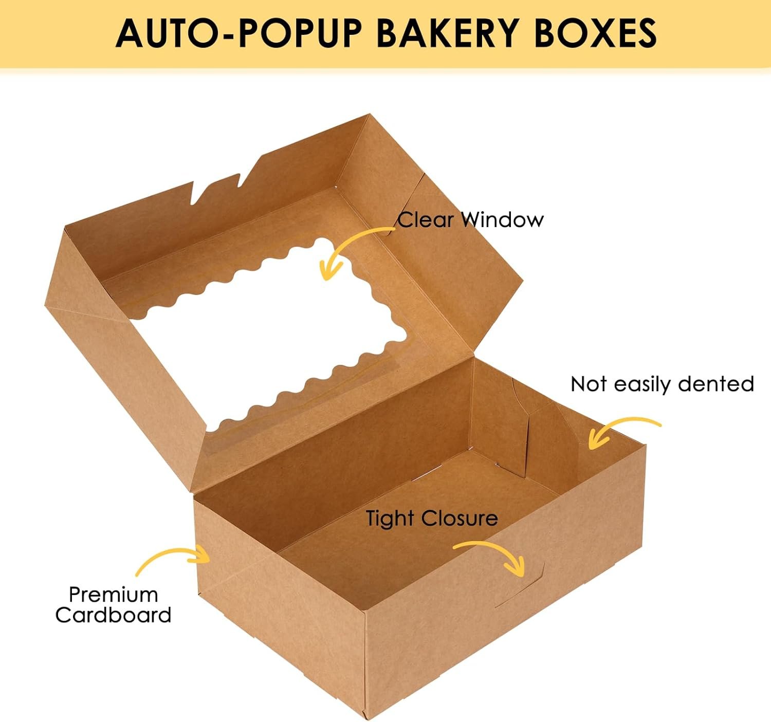 Großhandel 28 Stück Keksboxen mit Fenster, 9x6x3 Zoll braune Bäckereiboxen für Pralinen, Muffins, Donuts, Individuelles Logo für Ihre Eigenmarke, ideal für Bulk-Bestellungen.