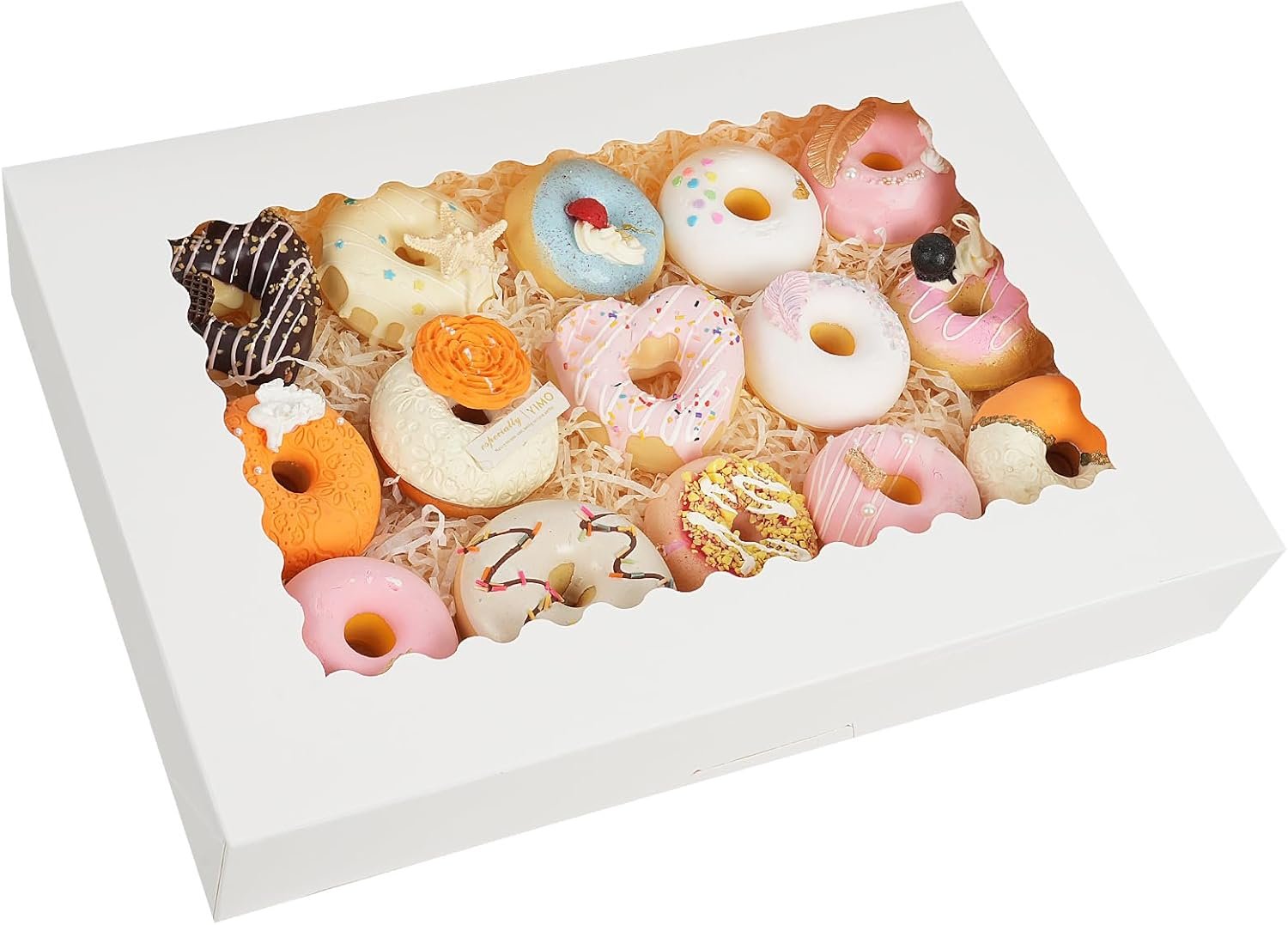 Großhandel 40 Stück große Bäckerei-Boxen 16x11x2,5 Zoll Auto-Popup-Cookie-Boxen mit Fenster für Donuts, Süßigkeiten, Gebäck, Torten, Muffins, mit individuellem Logo erhältlich bei unserem Hersteller.