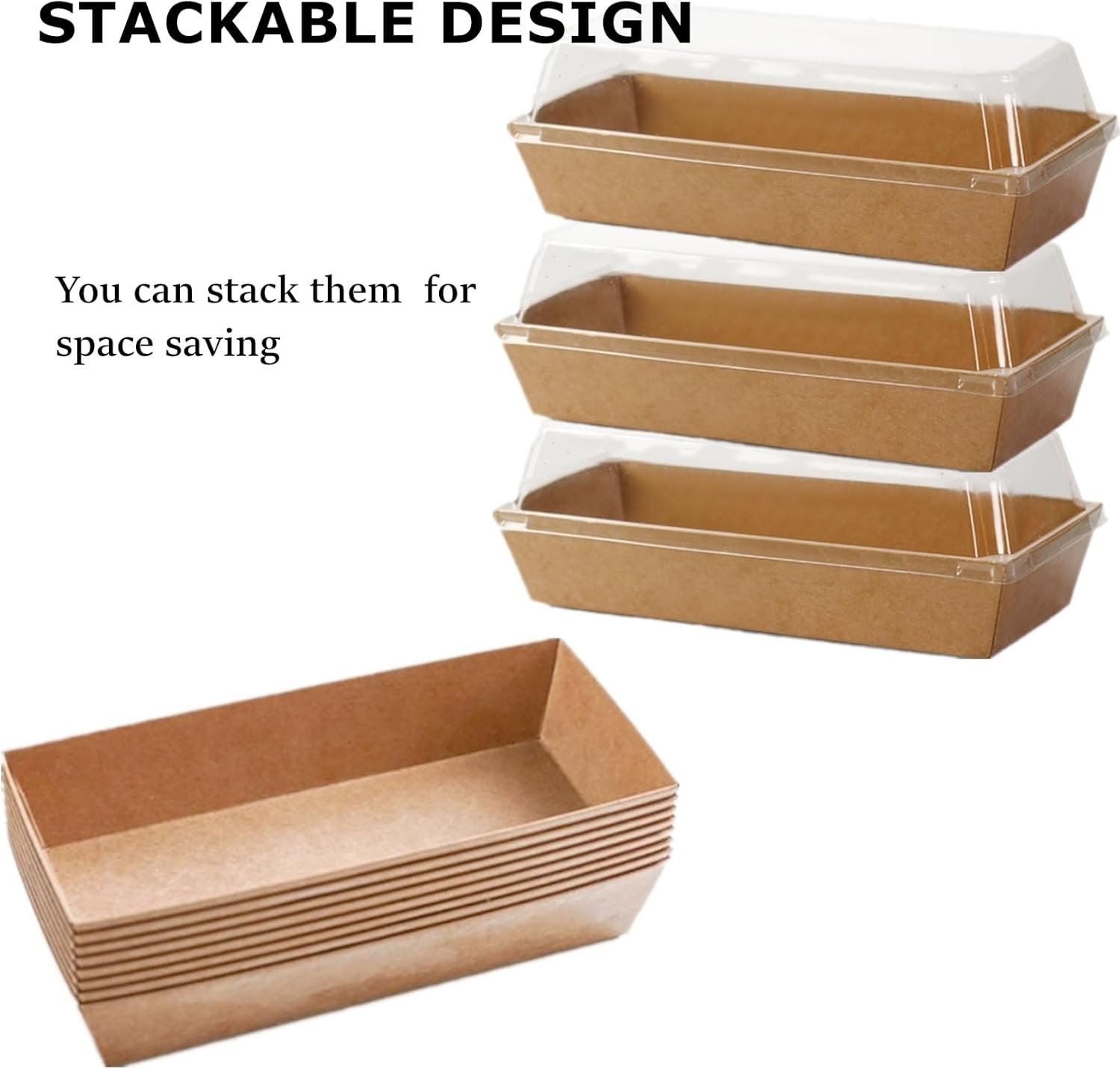 Großhandel 100er Pack Einweg-Sandwichboxen, Papier-Charcuterie-Boxen mit klaren Lids, für Sushi, Muffins, Waffeln, Cookies, und Dessert-Containern, Hersteller für individuelle Logos und OEM.